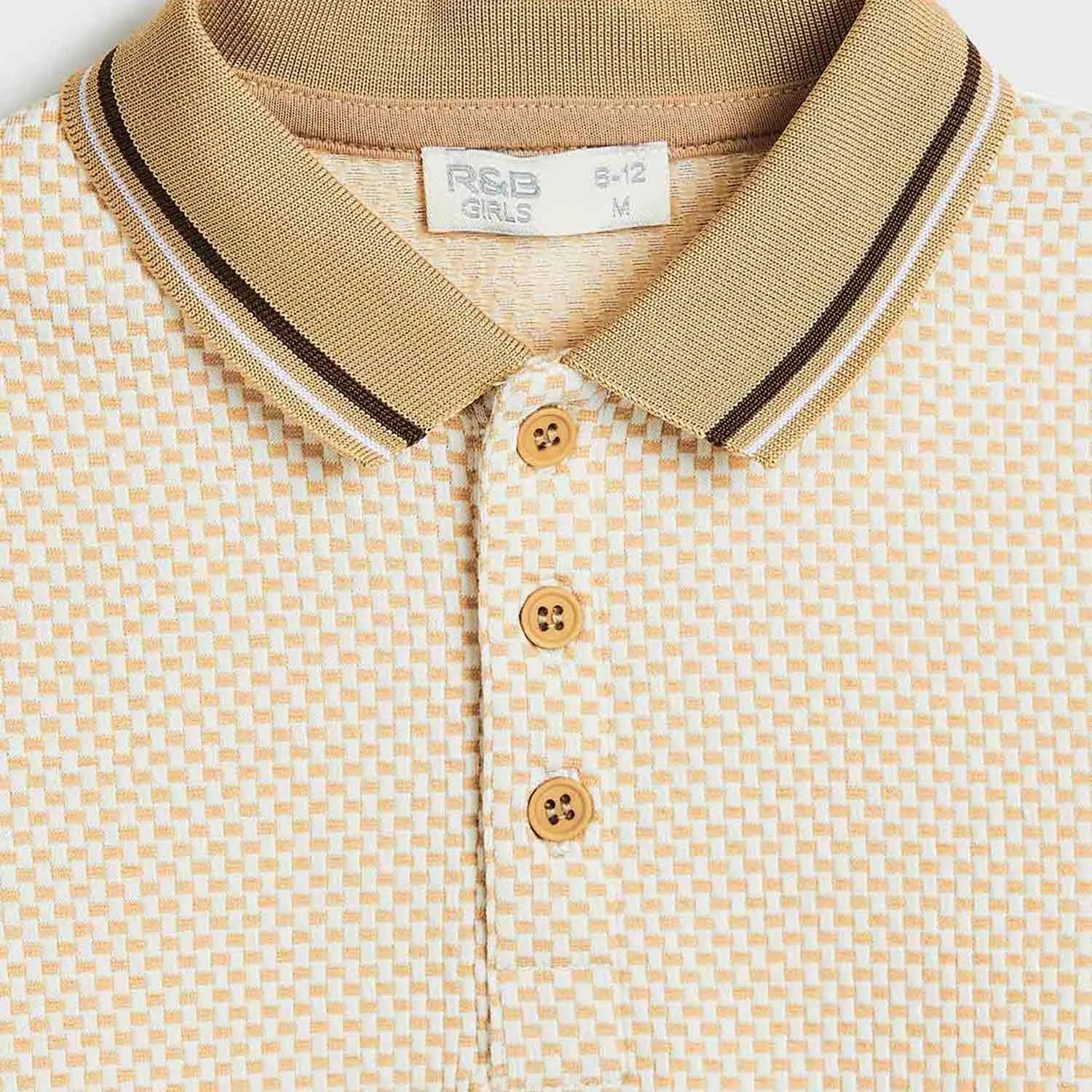 تی شرت پولو بافت دار پسرانه نوزادی R&B مدل 325-0812Ib030-2 آستین کوتاه