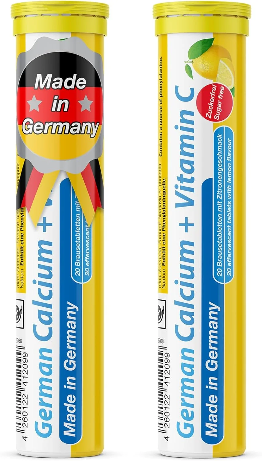 کلسیم + ویتامین ث T&D - 2 بسته 20 عددی قرص جوشان - طعم لیمو - کلسیم + ث T&D فارما آلمان