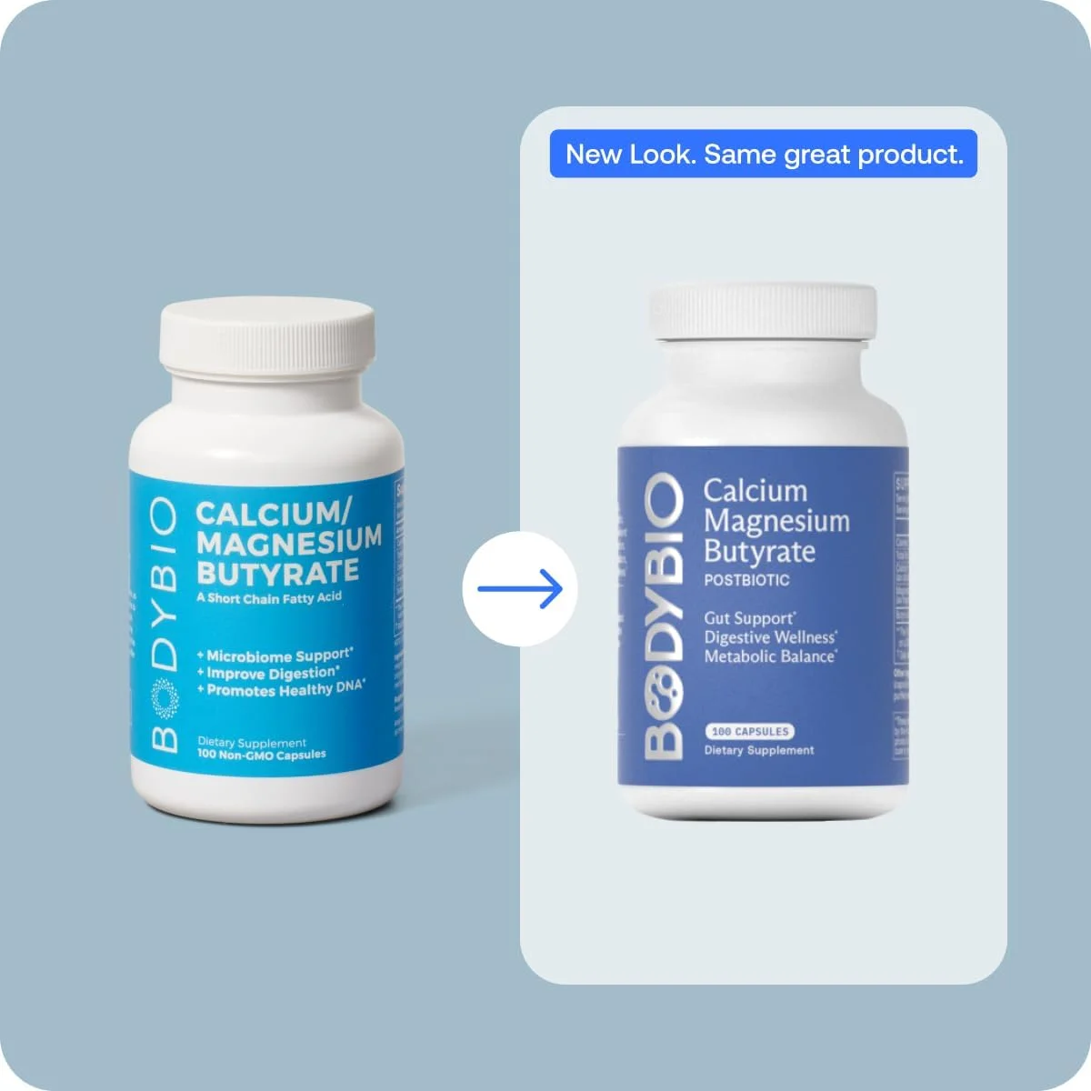 BodyBio بوتیرات + کلسیم + منیزیم | مکمل سلامت روده | 250 کپسول BodyBio بوتیرات + کلسیم + منیزیم | مکمل سلامت روده | 250 کپسول