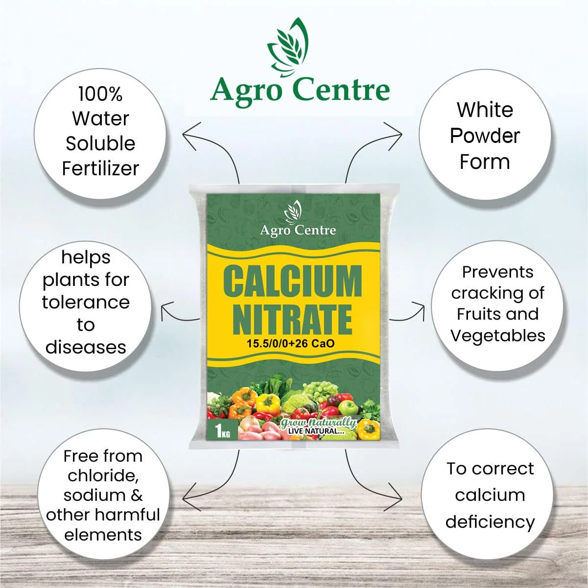 نیترات کلسیم آگروسنتر / اصلاح و پیشگیری از کمبود کلسیم کود / کود محلول در آب / محرک و تقویت کننده رشد گیاه / گل و میوه / محلول در آب (1 کیلوگرم) نیترات کلسیم آگروسنتر / اصلاح و پیشگیری از کمبود کلسیم کود / کود محلول در آب / محرک و تقویت کننده رشد گیاه / گل و میوه / محلول در آب (1 کیلوگرم)