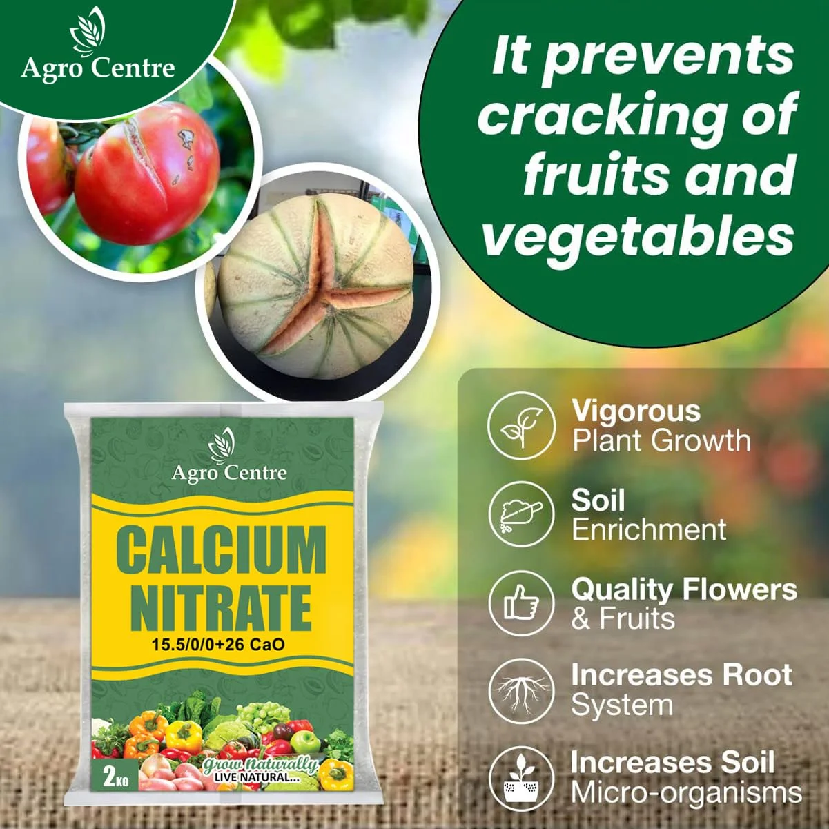نیترات کلسیم آگروسنتر / اصلاح و پیشگیری از کمبود کلسیم کود / کود محلول در آب / محرک و تقویت کننده رشد گیاه / گل و میوه / محلول در آب (1 کیلوگرم) نیترات کلسیم آگروسنتر / اصلاح و پیشگیری از کمبود کلسیم کود / کود محلول در آب / محرک و تقویت کننده رشد گیاه / گل و میوه / محلول در آب (1 کیلوگرم)