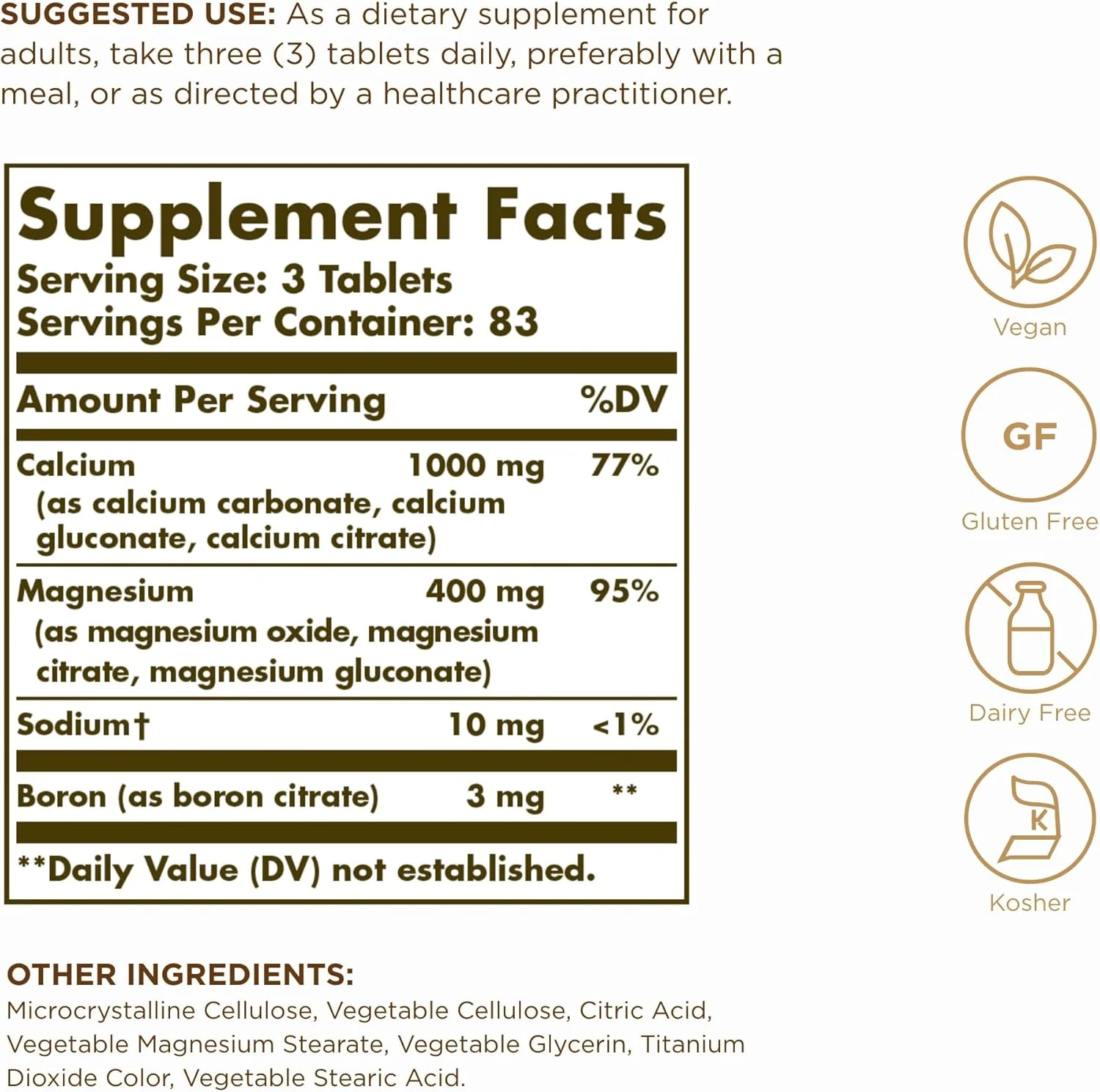 قرص های کلسیم منیزیم به همراه بورون سولگار، 250 عدد
