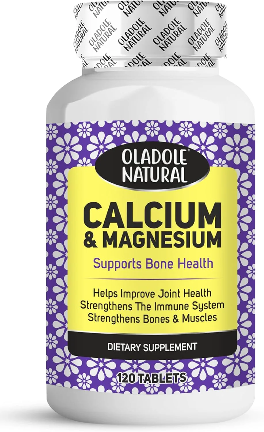 اولادول نچرال کلسیم و منیزیم - 1500 میلی گرم (120 قرص) | تقویت تراکم استخوان و مفاصل، آرامش عضلات، مدیریت استرس و متابولیسم، تقویت ایمنی | غیر تراریخته، بدون گلوتن