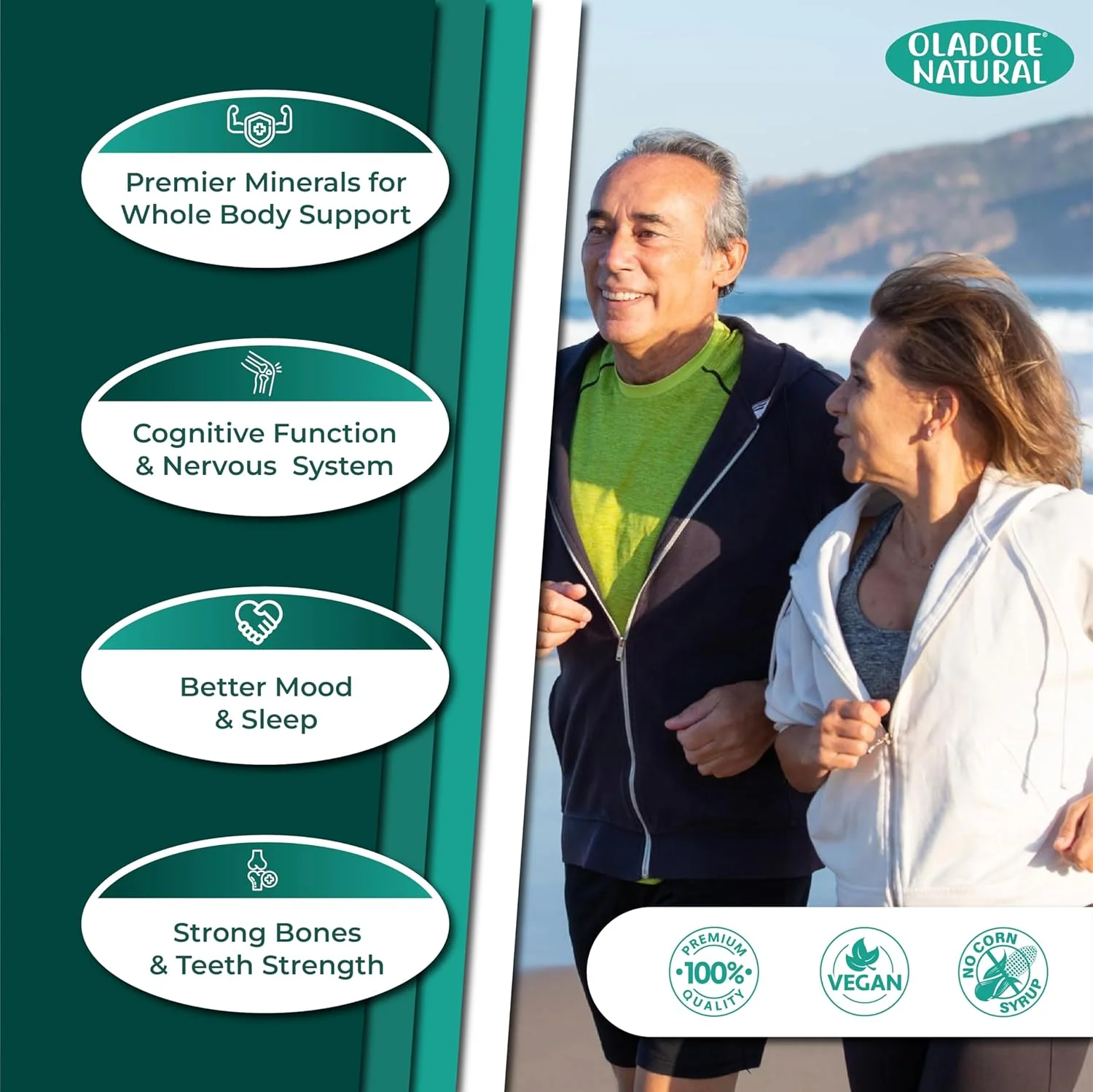 اولادول نچرال کلسیم و منیزیم - 1500 میلی گرم (120 قرص) | تقویت تراکم استخوان و مفاصل، آرامش عضلات، مدیریت استرس و متابولیسم، تقویت ایمنی | غیر تراریخته، بدون گلوتن