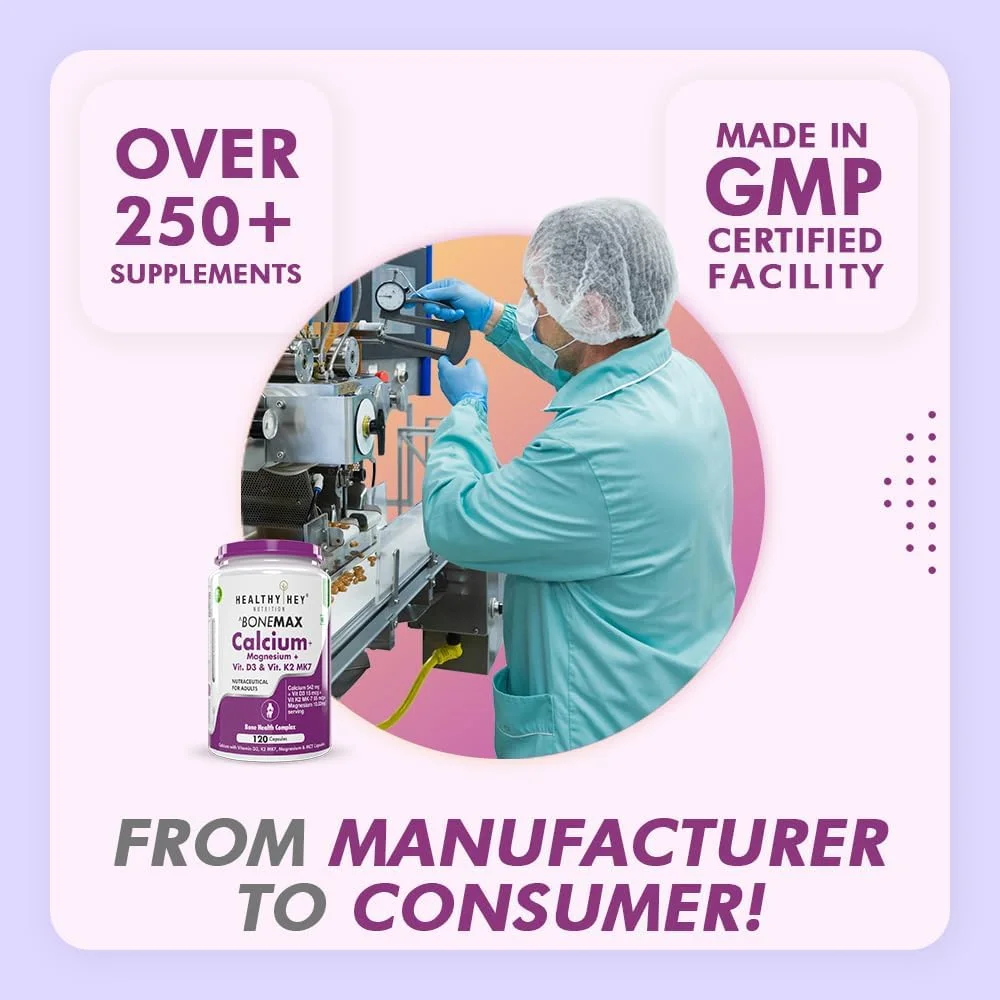 کپسول های گیاهی 120 عددی کلسیم به همراه منیزیم، ویتامین D3 و ویتامین K2- Mk7 - BoneMax - کمپلکس سلامت استخوان HealthyHey Nutrition کپسول های گیاهی 120 عددی کلسیم به همراه منیزیم، ویتامین D3 و ویتامین K2- Mk7 - BoneMax - کمپلکس سلامت استخوان HealthyHey Nutrition