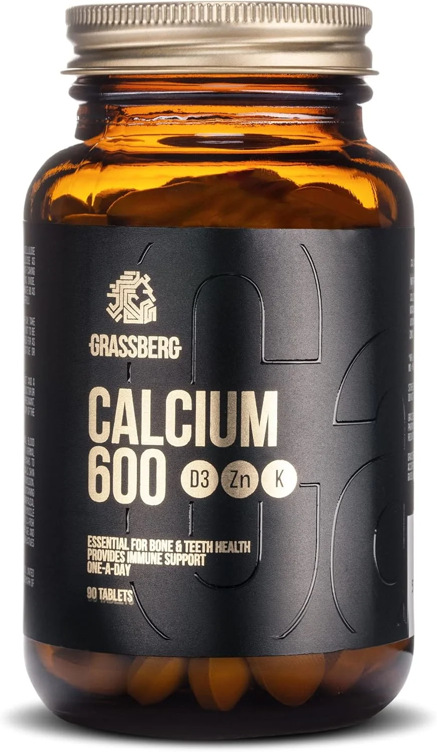 مکمل کلسیم 600 میلی گرمی گراسبرگ با ویتامین D3، روی و ویتامین K - 90 قرص مکمل کلسیم 600 میلی گرمی گراسبرگ با ویتامین D3، روی و ویتامین K - 90 قرص