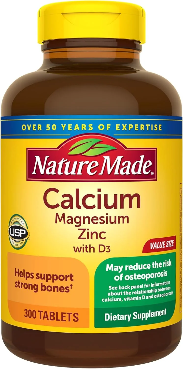 Nature Made کلسیم، منیزیم و زینک به همراه ویتامین D3 - 300 عدد Nature Made کلسیم، منیزیم و زینک به همراه ویتامین D3 - 300 عدد