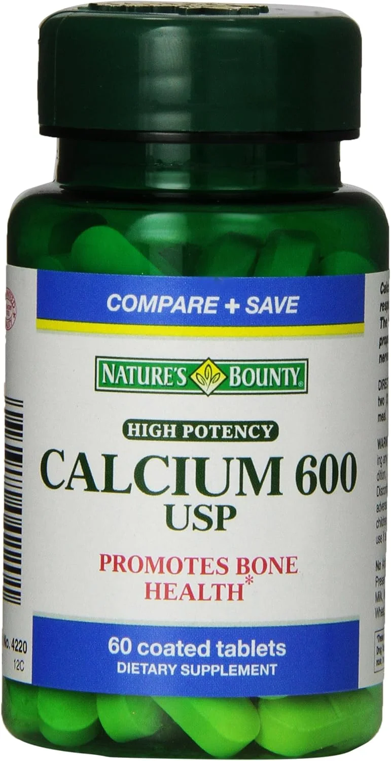 مکمل کلسیم 600 با قدرت بالا Nature's Bounty، 60 قرص مکمل کلسیم 600 با قدرت بالا Nature's Bounty، 60 قرص