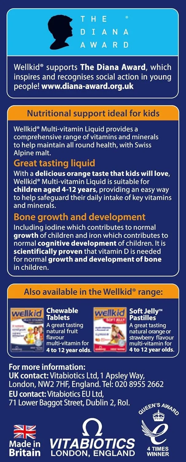 شربت کودک و نوزاد Wellkid Vitabiotics، 150 میلی لیتر شربت کودک و نوزاد Wellkid Vitabiotics، 150 میلی لیتر