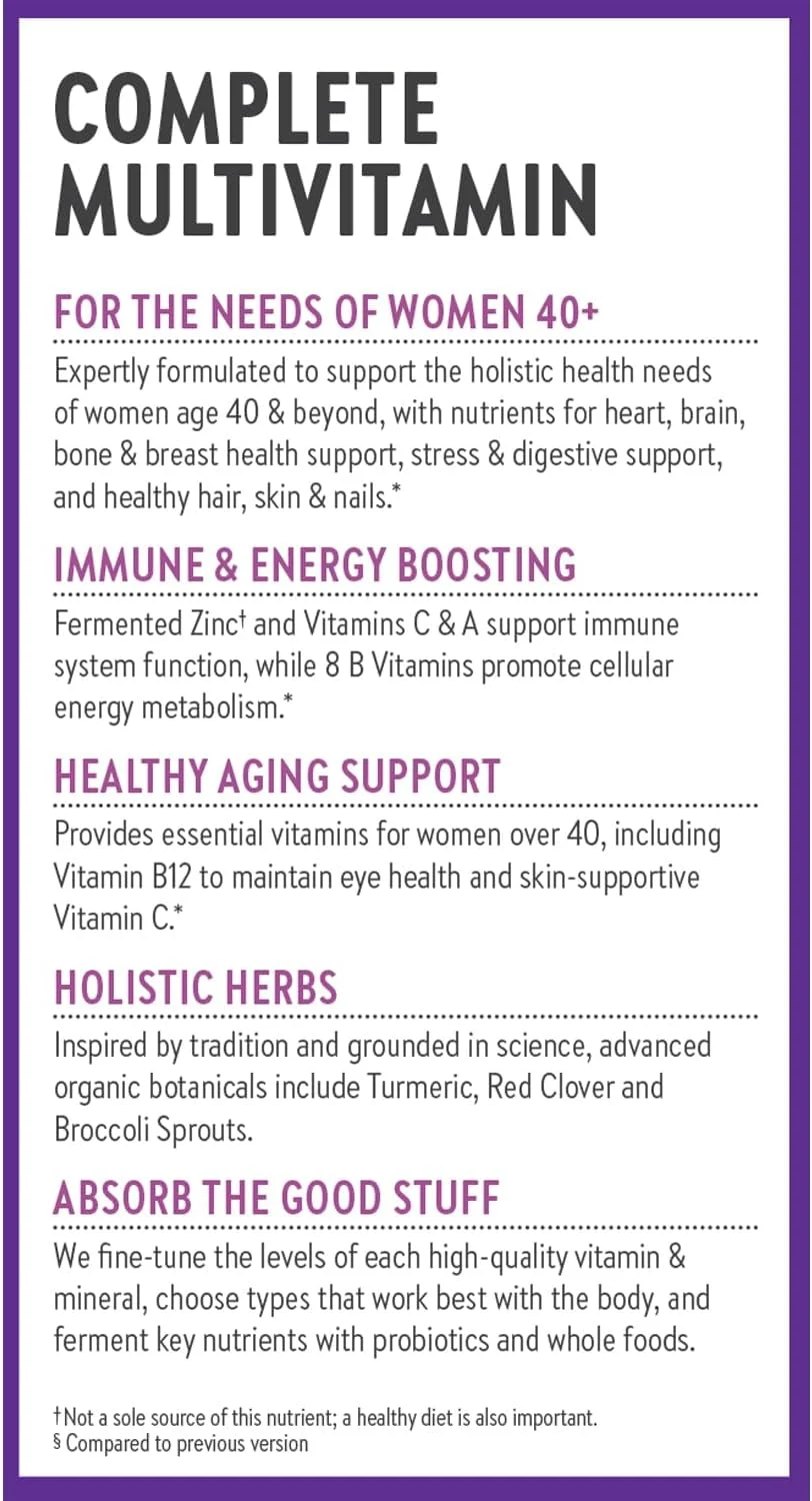 مولتی ویتامین بانوان نیو چپتر، Every Woman's One Daily 40+، تخمیر شده با پروبیوتیک ها + ویتامین D3 + ویتامین های B + مواد ارگانیک غیر GMO - 48 عدد (بسته بندی ممکن است متفاوت باشد) مولتی ویتامین بانوان نیو چپتر، Every Woman's One Daily 40+، تخمیر شده با پروبیوتیک ها + ویتامین D3 + ویتامین های B + مواد ارگانیک غیر GMO - 48 عدد (بسته بندی ممکن است متفاوت باشد)