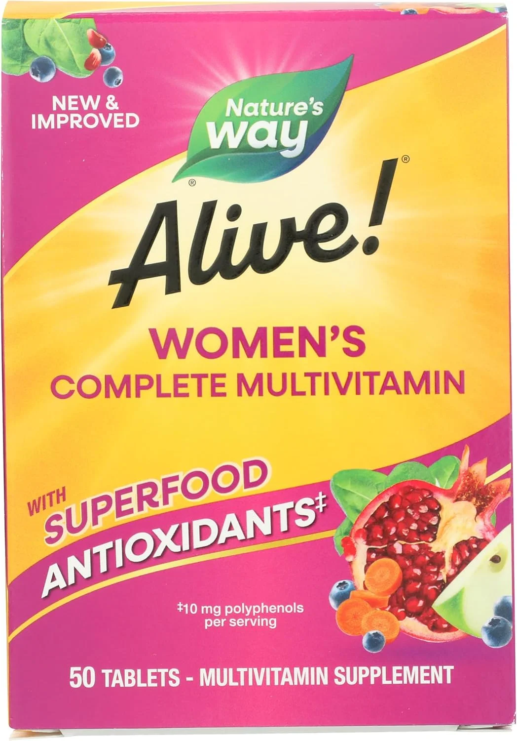 مولتی ویتامین کامل انرژی زنانه نیچرز وی Alive! (50 قرص) مولتی ویتامین کامل انرژی زنانه نیچرز وی Alive! (50 قرص)