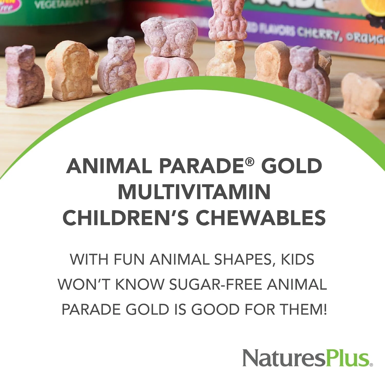 مولتی ویتامین جویدنی کودکان Nature's Plus Gold، 60 قرص با طعم گیلاس و شکل حیوانات Animal Parade - حاوی ویتامین D3، K2 و پروبیوتیک، بدون شکر مولتی ویتامین جویدنی کودکان Nature's Plus Gold، 60 قرص با طعم گیلاس و شکل حیوانات Animal Parade - حاوی ویتامین D3، K2 و پروبیوتیک، بدون شکر