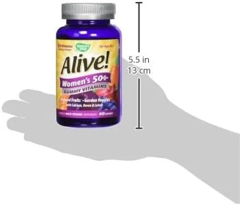 مولتی ویتامین بانوان بالای 50 سال Nature's Way Alive، 60 پاستیل | قلب، مغز و استخوان های سالم | مخلوط میوه های باغی و سبزیجات باغی - طعم توت مخلوط | 75 میلی گرم در هر وعده 2 پاستیلی مکمل غذایی مولتی ویتامین بانوان بالای 50 سال Nature's Way Alive، 60 پاستیل | قلب، مغز و استخوان های سالم | مخلوط میوه های باغی و سبزیجات باغی - طعم توت مخلوط | 75 میلی گرم در هر وعده 2 پاستیلی مکمل غذایی