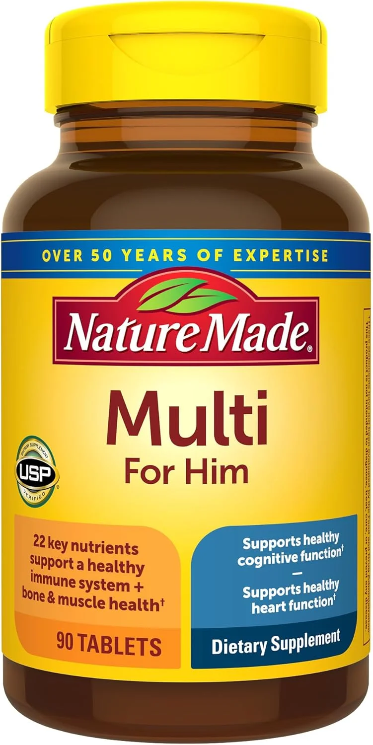 قرص های ویتامین مردانه Nature Made برای پشتیبانی تغذیه روزانه - 90 عدد مولتی قرص های ویتامین مردانه Nature Made برای پشتیبانی تغذیه روزانه - 90 عدد مولتی