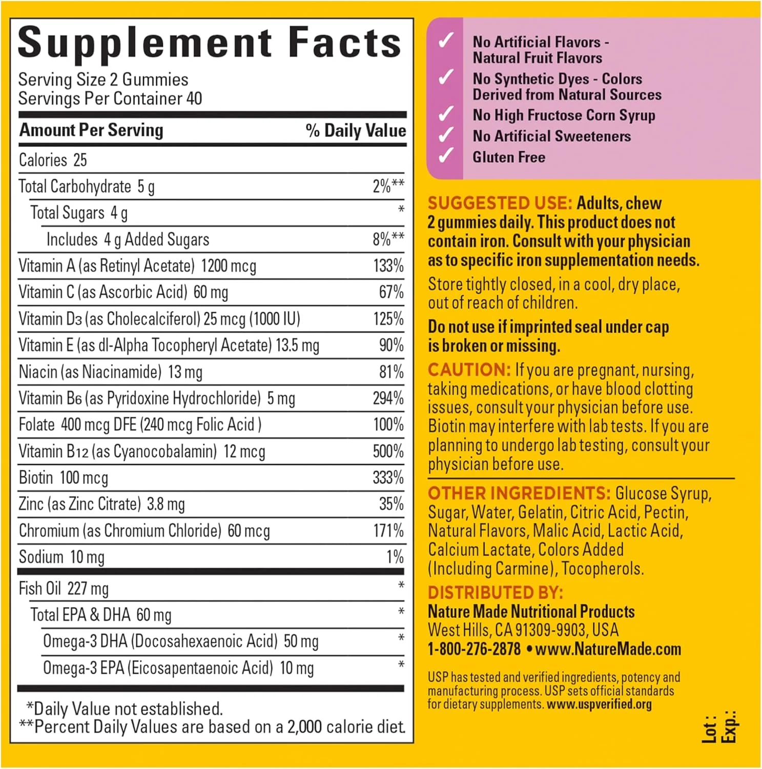 پاستیل مولتی ویتامین + امگا 3 مخصوص بانوان Nature Made، 80 عدد برای پشتیبانی تغذیه روزانه (بسته بندی ممکن است متفاوت باشد) پاستیل مولتی ویتامین + امگا 3 مخصوص بانوان Nature Made، 80 عدد برای پشتیبانی تغذیه روزانه (بسته بندی ممکن است متفاوت باشد)
