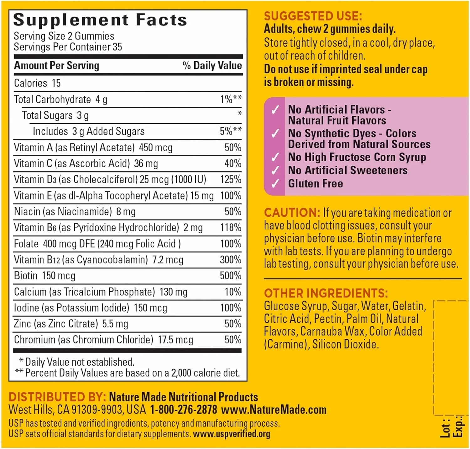 مولتی ویتامین نیچرمید مخصوص بانوان، مولتی ویتامین برای پشتیبانی روزانه تغذیه ای، 70 پاستیل، مناسب برای 35 روز مولتی ویتامین نیچرمید مخصوص بانوان، مولتی ویتامین برای پشتیبانی روزانه تغذیه ای، 70 پاستیل، مناسب برای 35 روز