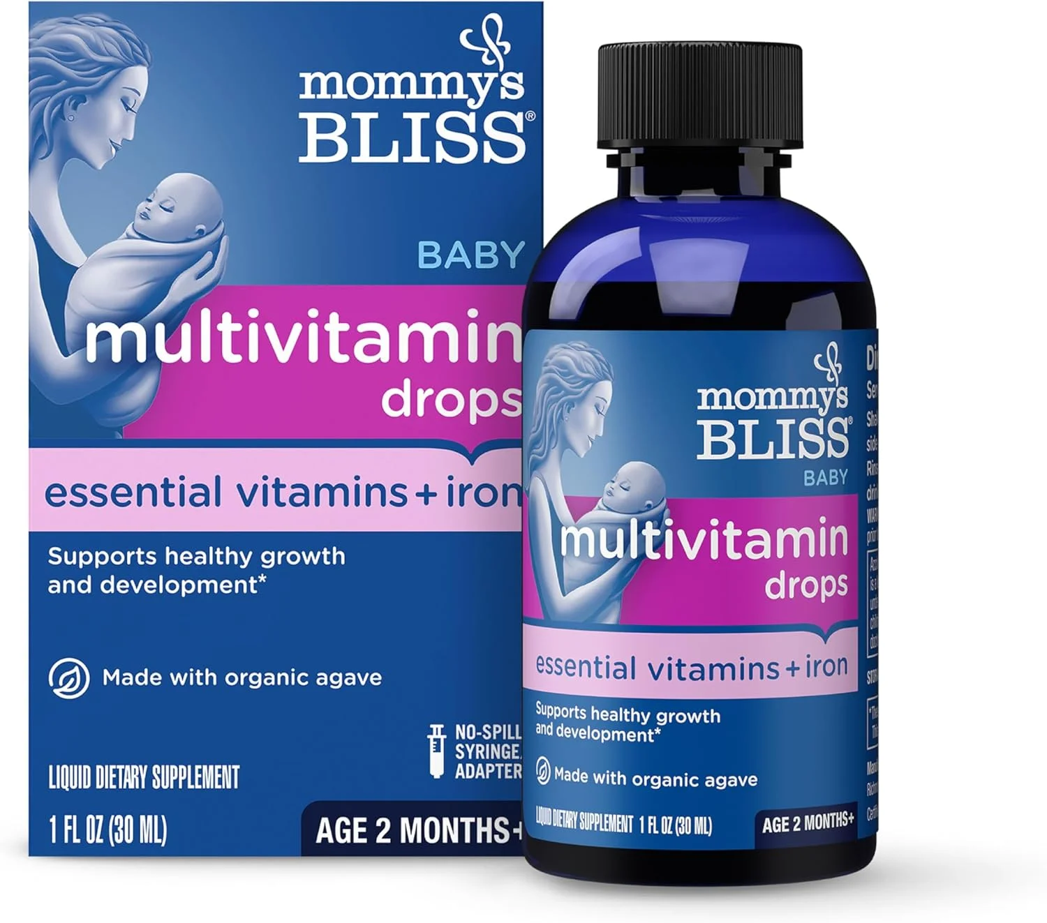 Mommy's Bliss Baby Multivitamin + Iron, Daily Essential Vitamins for Immune Support, Healthy Growth & Bone Development*, Age 2 Months+, 30 ml, Liquid Mommy's Bliss Baby Multivitamin + Iron, Daily Essential Vitamins for Immune Support, Healthy Growth & Bone Development*, Age 2 Months+, 30 ml, Liquid