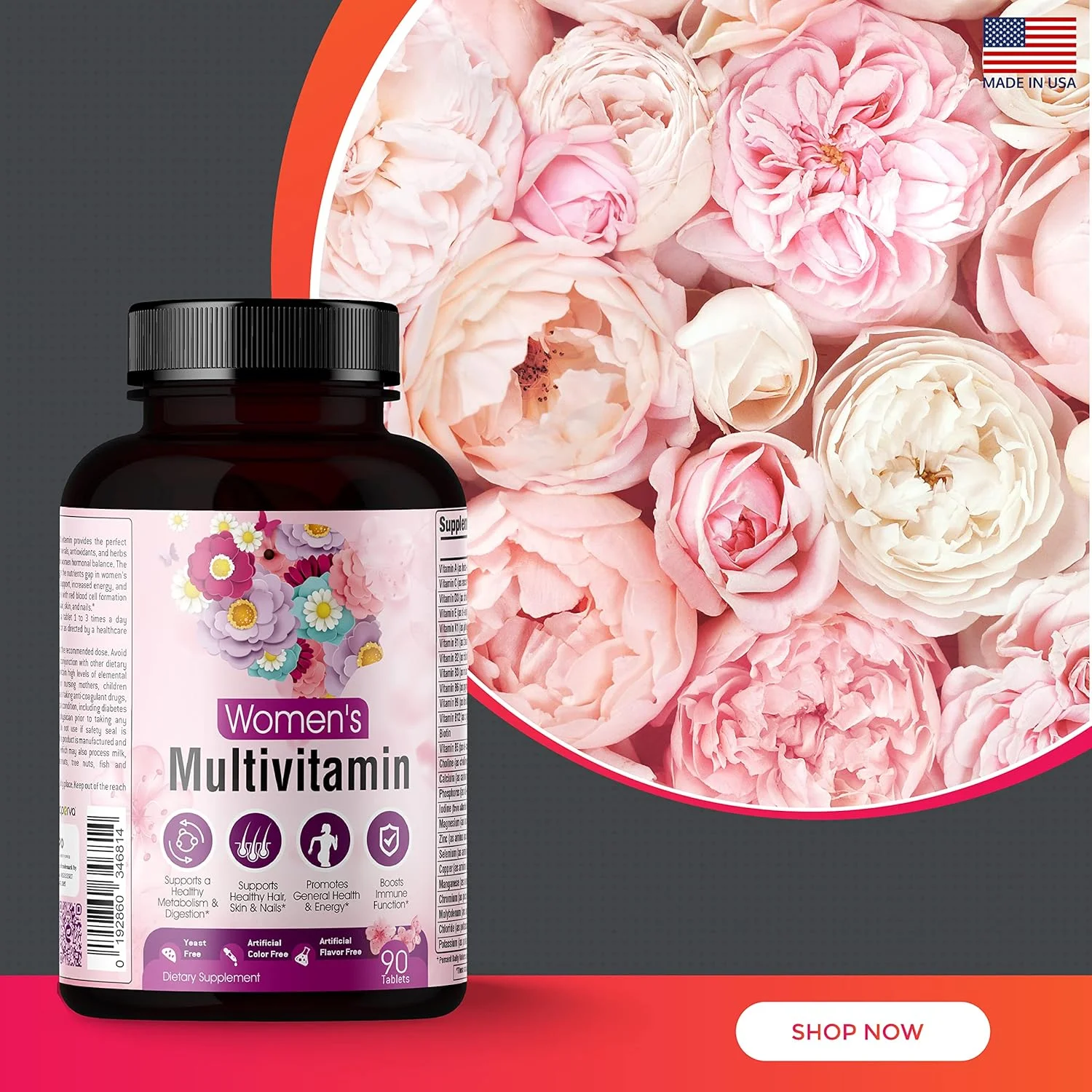 مولتی ویتامین بانوان لاپروا برای تقویت سیستم ایمنی، افزایش سطح انرژی، هوشیاری ذهنی، پشتیبانی از سلامت مو، پوست و ناخن، کمک به تشکیل گلبول های قرمز خون، 90 قرص مولتی ویتامین بانوان لاپروا برای تقویت سیستم ایمنی، افزایش سطح انرژی، هوشیاری ذهنی، پشتیبانی از سلامت مو، پوست و ناخن، کمک به تشکیل گلبول های قرمز خون، 90 قرص