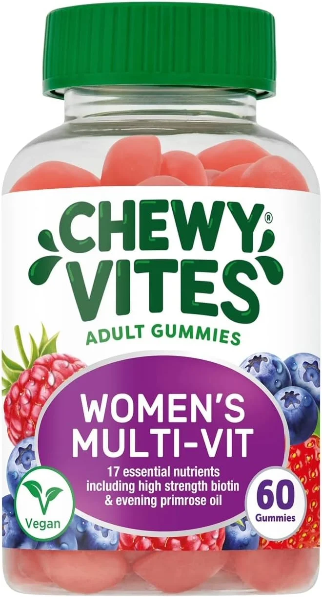Chewy Vites Women | مولتی ویتامین 60 پاستیلی | 17 ماده مغذی ضروری مخصوص بانوان | حاوی بیوتین با قدرت بالا و روغن گل پامچال | آب میوه طبیعی | وگان | 2 عدد در روز Chewy Vites Women | مولتی ویتامین 60 پاستیلی | 17 ماده مغذی ضروری مخصوص بانوان | حاوی بیوتین با قدرت بالا و روغن گل پامچال | آب میوه طبیعی | وگان | 2 عدد در روز