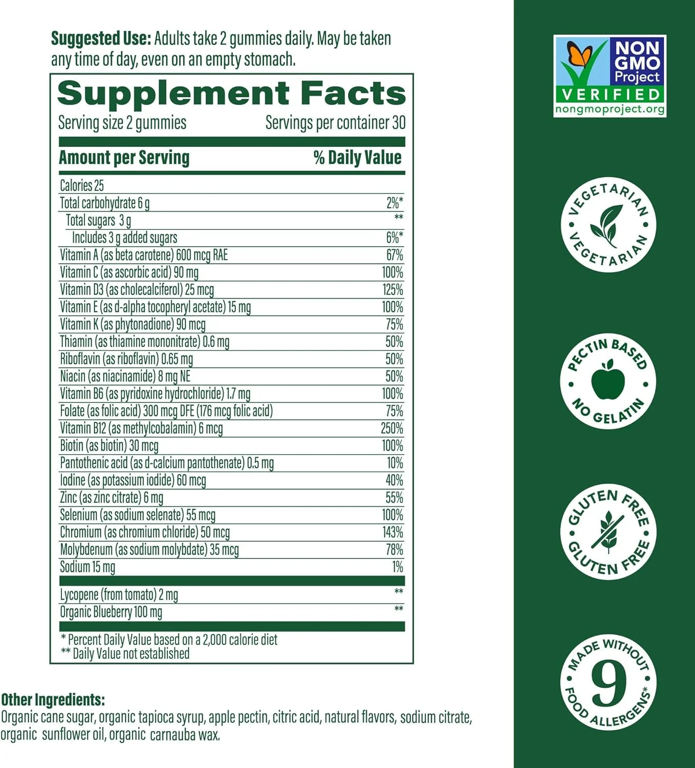 MegaFood Men's Multi - Multivitamin for Men - Gummy Vitamins For Men - Vitamin C, Vitamin D, Zinc, Vitamin B12 - Immune Support - Vegetarian Supplement - Wild Blueberry - 60 Gummies (30 Servings)