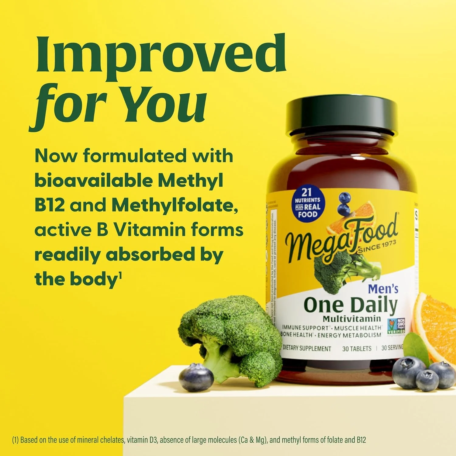 MegaFood Men's One Daily - Multivitamin for Men with Zinc, Selenium, Vitamin B12, Vitamin B6, Vitamin D & Real Food - Immune Support Supplement - Muscle and Bone Health - Vegetarian - 90 Tabs MegaFood Men's One Daily - Multivitamin for Men with Zinc, Selenium, Vitamin B12, Vitamin B6, Vitamin D & Real Food - Immune Support Supplement - Muscle and Bone Health - Vegetarian - 90 Tabs