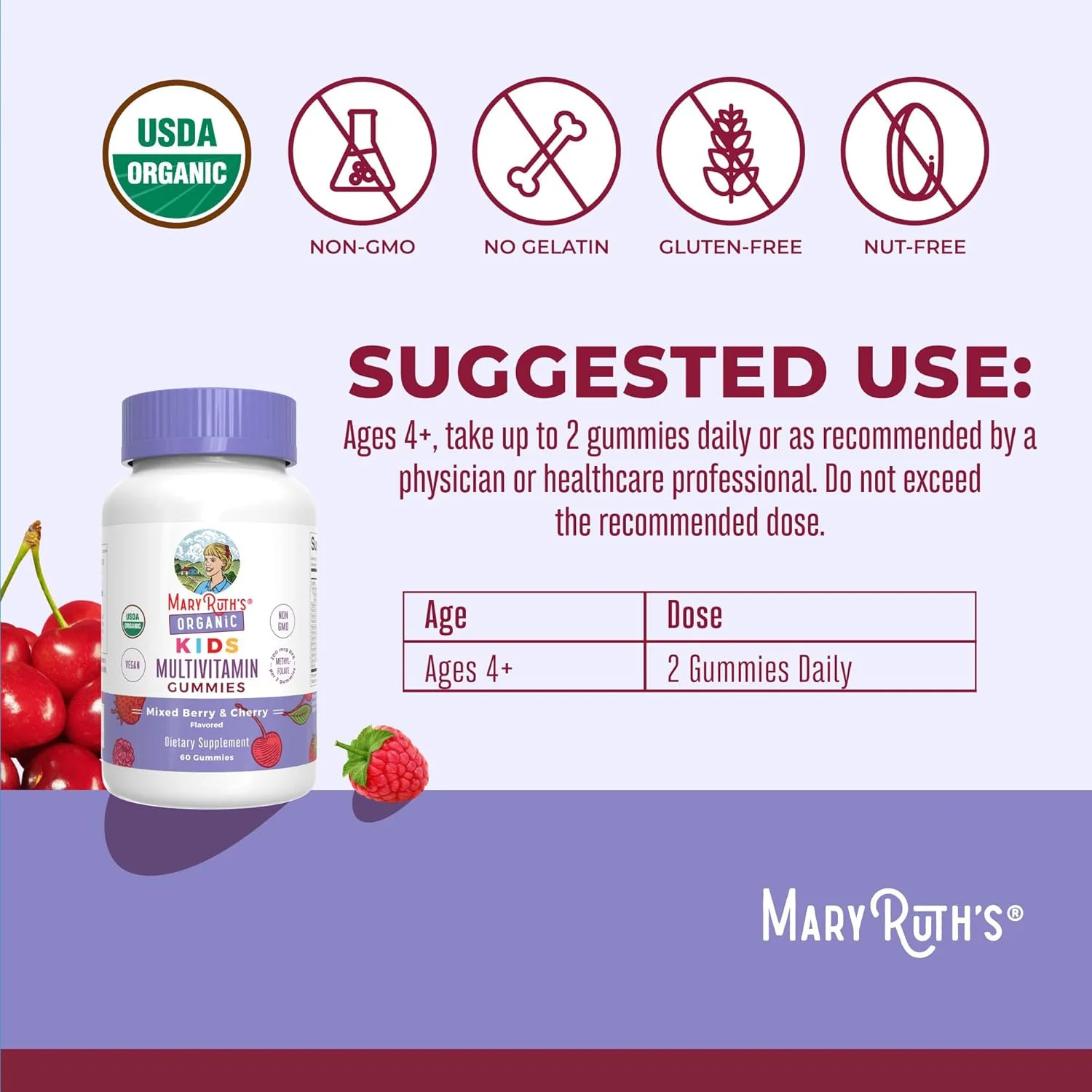 ویتامین های ارگانیک کودکان MaryRuth Organics | USDA | پاستیل مولتی ویتامین کودکان برای سنین 4 سال به بالا | مولتی ویتامین برای کودکان | ویتامین برای کودکان | وگان | غیر GMO | فقط 2 پاستیل در روز | 60 عدد ویتامین های ارگانیک کودکان MaryRuth Organics | USDA | پاستیل مولتی ویتامین کودکان برای سنین 4 سال به بالا | مولتی ویتامین برای کودکان | ویتامین برای کودکان | وگان | غیر GMO | فقط 2 پاستیل در روز | 60 عدد