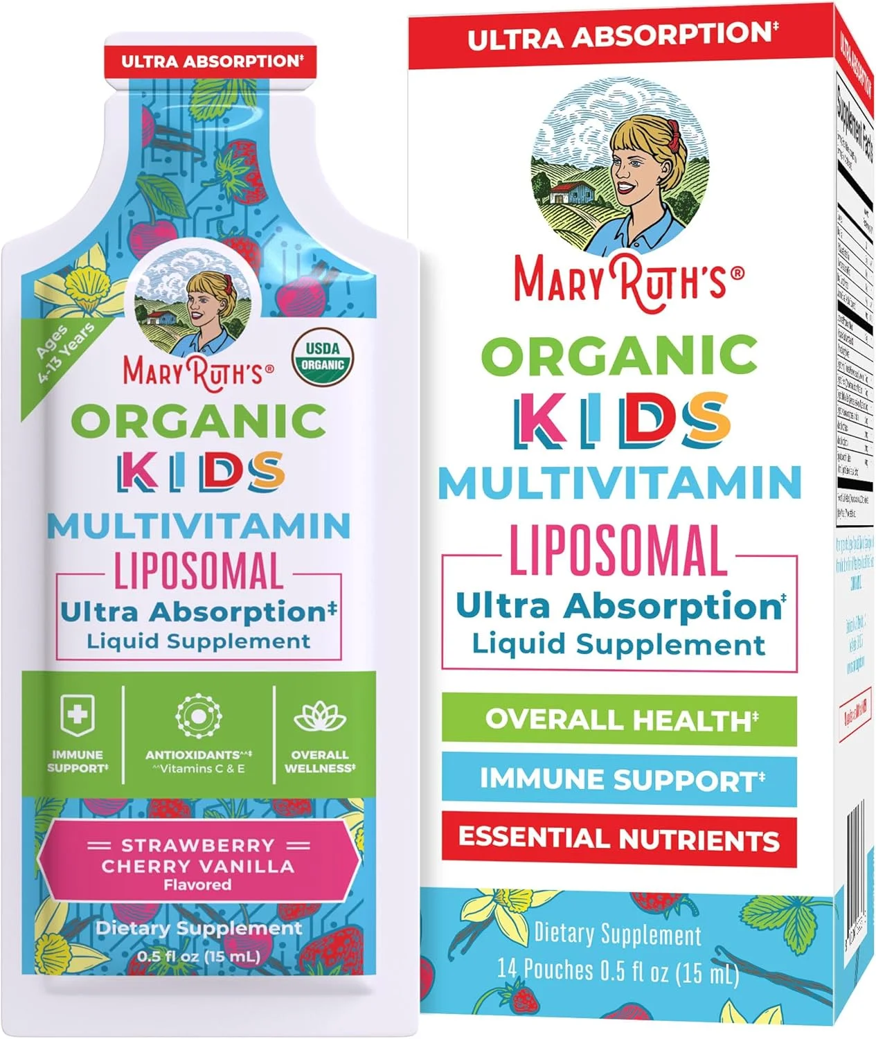 مولتی ویتامین ارگانیک کودکان MaryRuth Organics USDA | مولتی ویتامین بدون شکر کودکان | ویتامین های مایع برای کودکان | مکمل تقویت سیستم ایمنی | سلامت شناختی و تندرستی کلی | وگان | 14 بسته 0.5 Fl Oz مولتی ویتامین ارگانیک کودکان MaryRuth Organics USDA | مولتی ویتامین بدون شکر کودکان | ویتامین های مایع برای کودکان | مکمل تقویت سیستم ایمنی | سلامت شناختی و تندرستی کلی | وگان | 14 بسته 0.5 Fl Oz