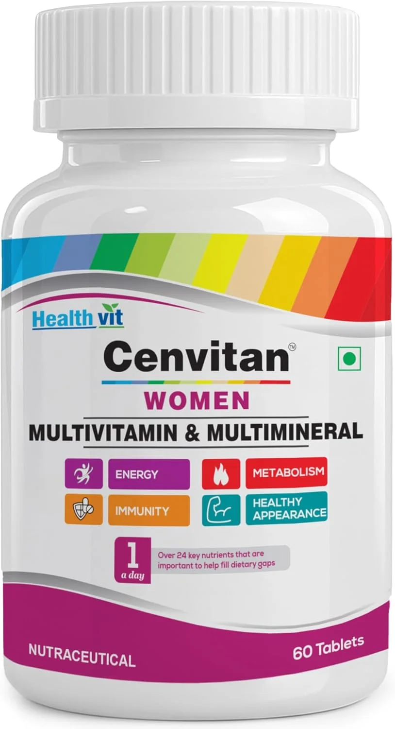 قرص های مولتی ویتامین و مولتی مینرال مخصوص بانوان Healthvit Cenvitan - 60 عدد قرص های مولتی ویتامین و مولتی مینرال مخصوص بانوان Healthvit Cenvitan - 60 عدد