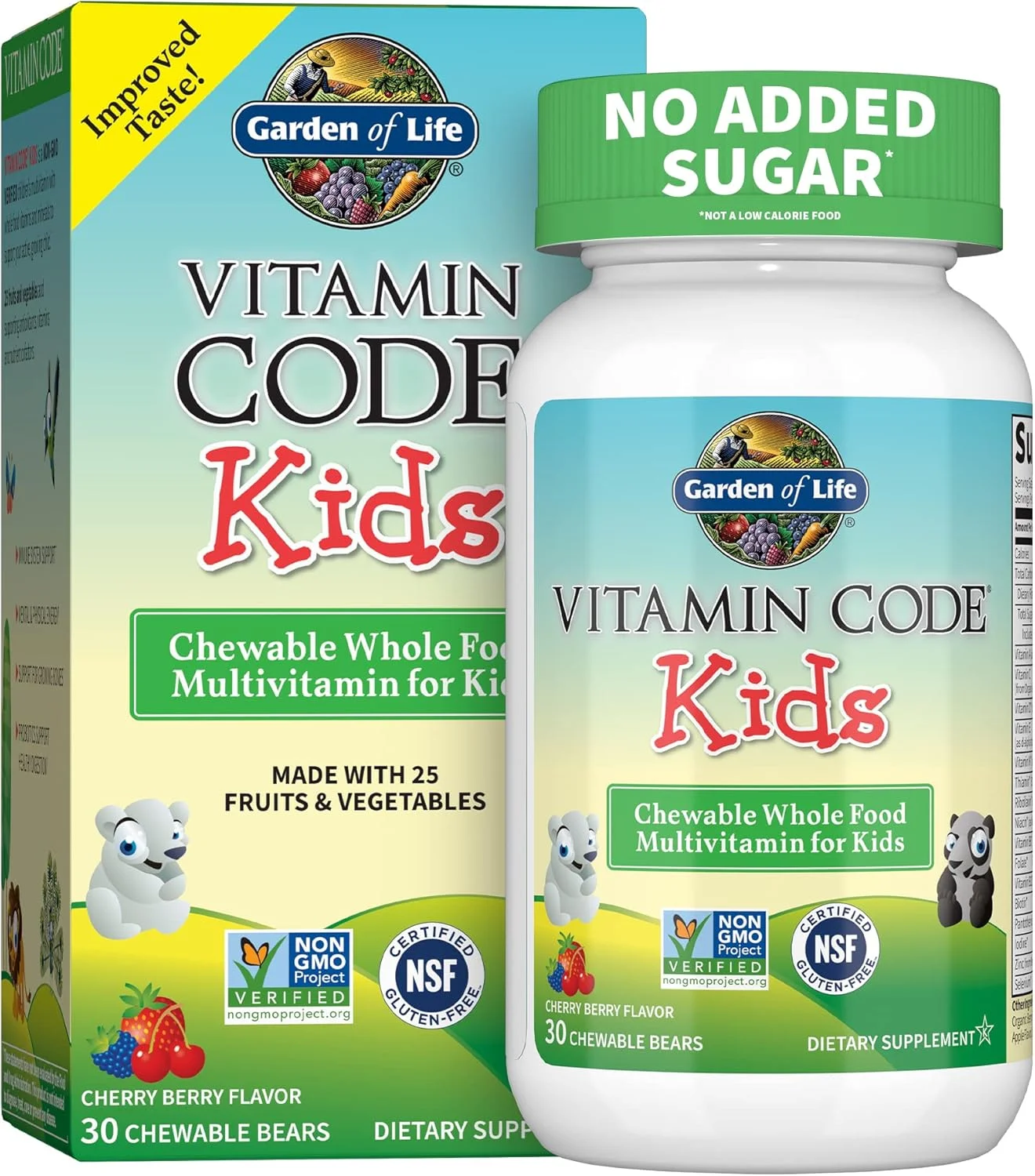 مکمل مولتی ویتامین گیاهی Garden of Life برای کودکان - ویتامین Code Kids جویدنی، ویتامین غذایی کامل خام با پروبیوتیک، 30 خرس جویدنی مکمل مولتی ویتامین گیاهی Garden of Life برای کودکان - ویتامین Code Kids جویدنی، ویتامین غذایی کامل خام با پروبیوتیک، 30 خرس جویدنی