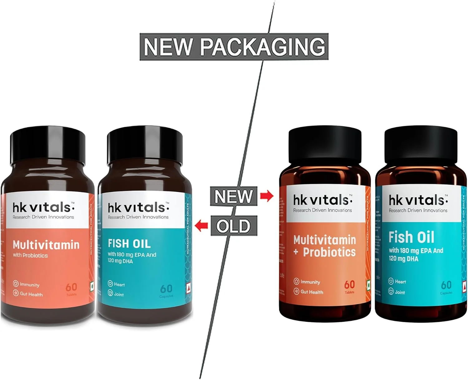 هلث کارت اچ کی ویتالز مولتی ویتامین به همراه پروبیوتیک، 60 قرص و روغن ماهی (1000 میلی گرم امگا 3 با 180 میلی گرم EPA و 120 میلی گرم DHA)، بسته 60 کپسولی هلث کارت اچ کی ویتالز مولتی ویتامین به همراه پروبیوتیک، 60 قرص و روغن ماهی (1000 میلی گرم امگا 3 با 180 میلی گرم EPA و 120 میلی گرم DHA)، بسته 60 کپسولی