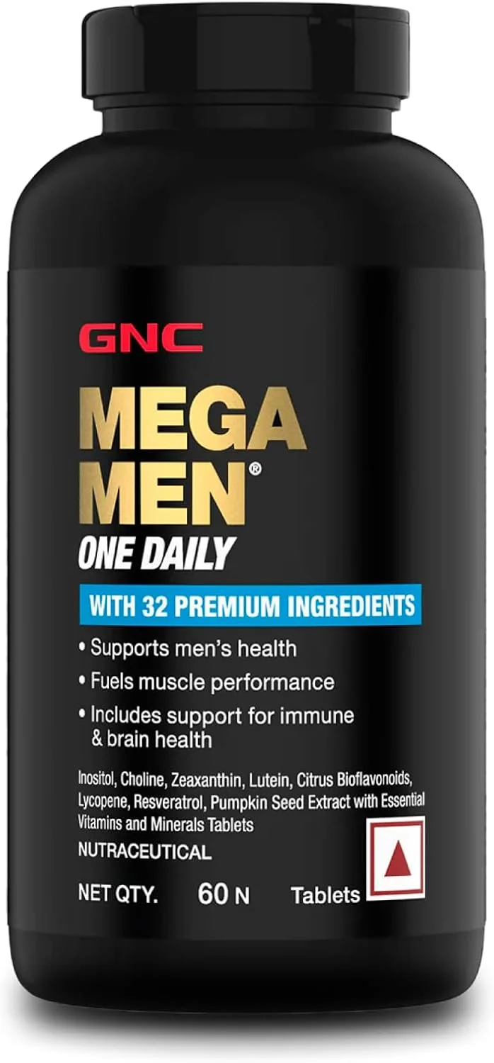 مولتی ویتامین روزانه مردانه GNC Mega Men | 60 قرص | 32 ماده اولیه ممتاز | ارتقاء سلامت مردان | پشتیبانی از عملکرد عضلات | تقویت ایمنی | بهبود حافظه و تمرکز | فرموله شده در ایالات متحده آمریکا مولتی ویتامین روزانه مردانه GNC Mega Men | 60 قرص | 32 ماده اولیه ممتاز | ارتقاء سلامت مردان | پشتیبانی از عملکرد عضلات | تقویت ایمنی | بهبود حافظه و تمرکز | فرموله شده در ایالات متحده آمریکا