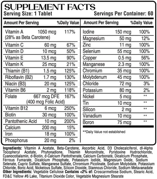 محصول Earth's Creation USA، مولتی ویتامین کامل A تا Z، مصرف روزانه، ویتامین ها، مواد معدنی، عناصر کمیاب، آنتی اکسیدان ها، لوتئین، 100 قرص، 100 سروینگ، سلامت کلی، حمایت از مغز، چشم، سیستم ایمنی و انرژی محصول Earth's Creation USA، مولتی ویتامین کامل A تا Z، مصرف روزانه، ویتامین ها، مواد معدنی، عناصر کمیاب، آنتی اکسیدان ها، لوتئین، 100 قرص، 100 سروینگ، سلامت کلی، حمایت از مغز، چشم، سیستم ایمنی و انرژی