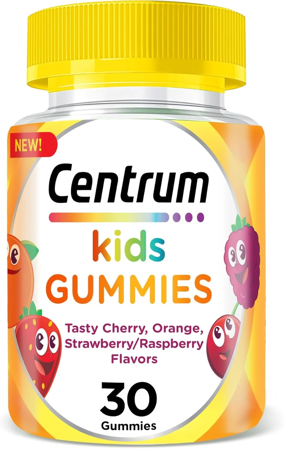 سنتروم MultiGummies، مولتی ویتامین برای کودکان، با ویتامین C، ویتامین D، ویتامین E، طعم پرتقال و توت مخلوط [بسته بندی ممکن است متفاوت باشد]، روزانه یک پاستیل، 30 پاستیل