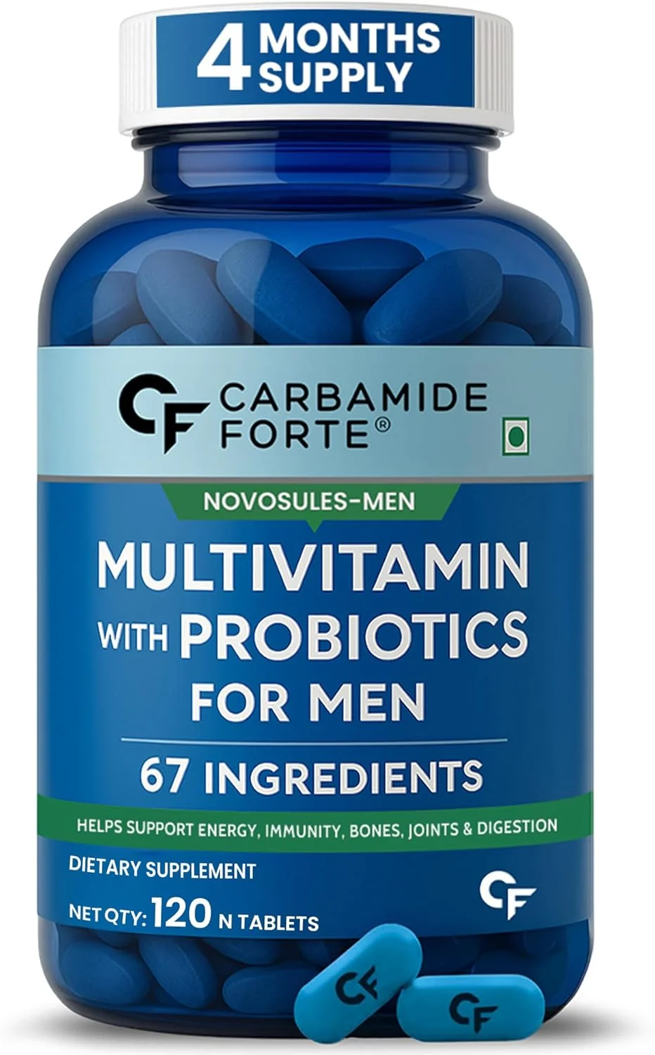 قرص مولتی ویتامین مخصوص آقایان Carbamide Forte | قرص های مولتی ویتامین با پروبیوتیک و جینسینگ | مولتی ویتامین با پروبیوتیک برای ایمنی و انرژی - 120 قرص گیاهی قرص مولتی ویتامین مخصوص آقایان Carbamide Forte | قرص های مولتی ویتامین با پروبیوتیک و جینسینگ | مولتی ویتامین با پروبیوتیک برای ایمنی و انرژی - 120 قرص گیاهی