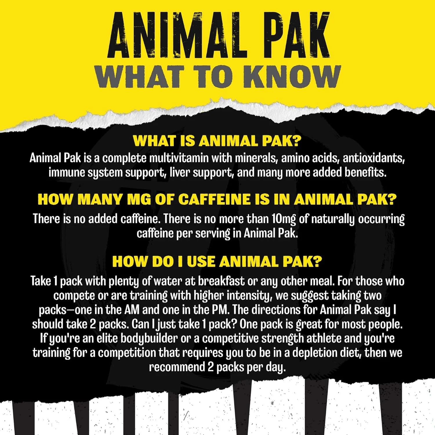 Animal Pak - بسته ویتامین و مکمل همه کاره - روی، ویتامین C، B، D، آمینو اسیدها و موارد دیگر - مولتی ویتامین عملکرد تغذیه ورزشی برای زنان و مردان - نسخه به روز شده - 30 عدد Animal Pak - بسته ویتامین و مکمل همه کاره - روی، ویتامین C، B، D، آمینو اسیدها و موارد دیگر - مولتی ویتامین عملکرد تغذیه ورزشی برای زنان و مردان - نسخه به روز شده - 30 عدد