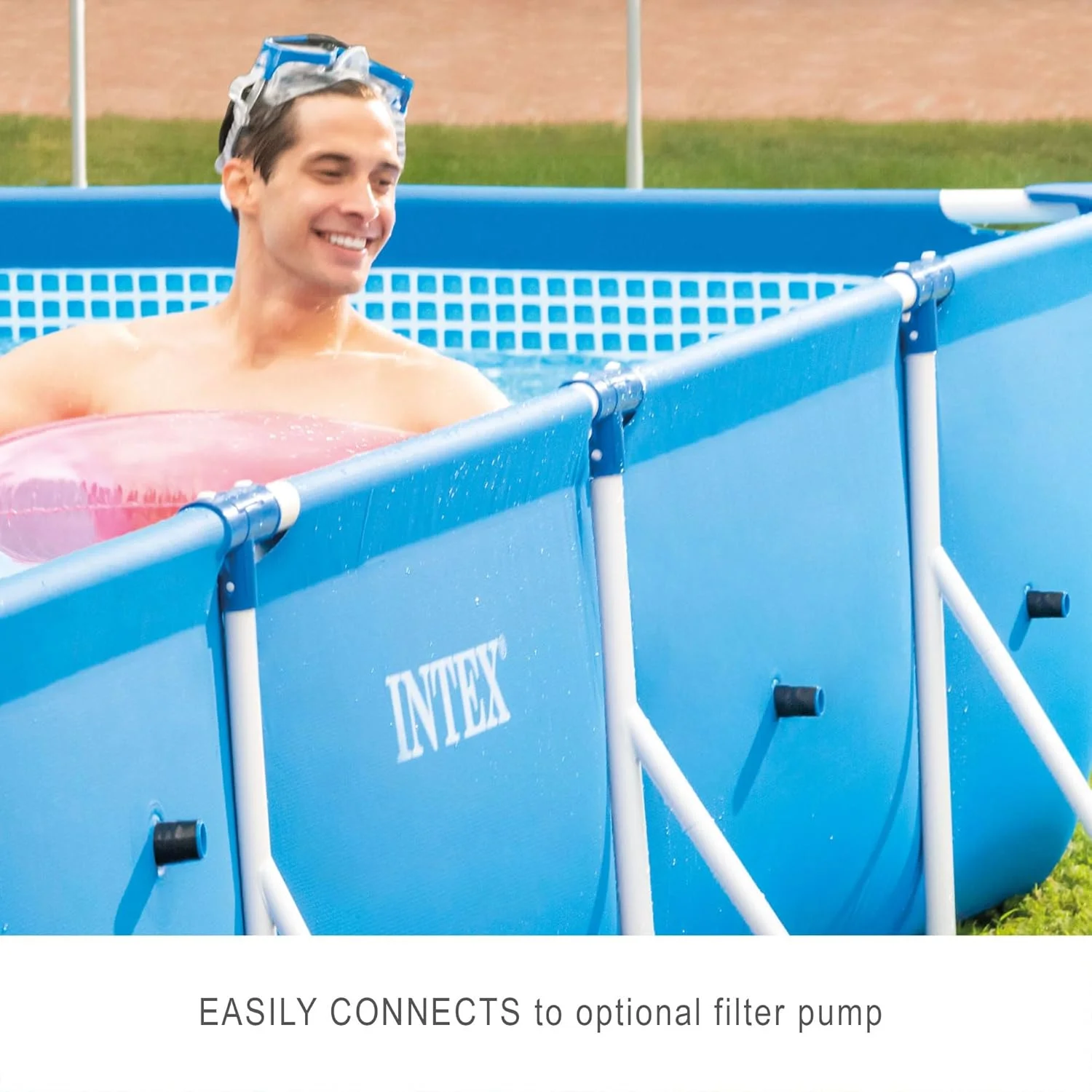 استخر مستطیلی اینتکس با قاب، چند رنگ، مناسب برای 6 سال به بالا، 28273، مشکی، استخر مستطیلی با قاب بدون پمپ 4.5X2.2X.85، 28273Np