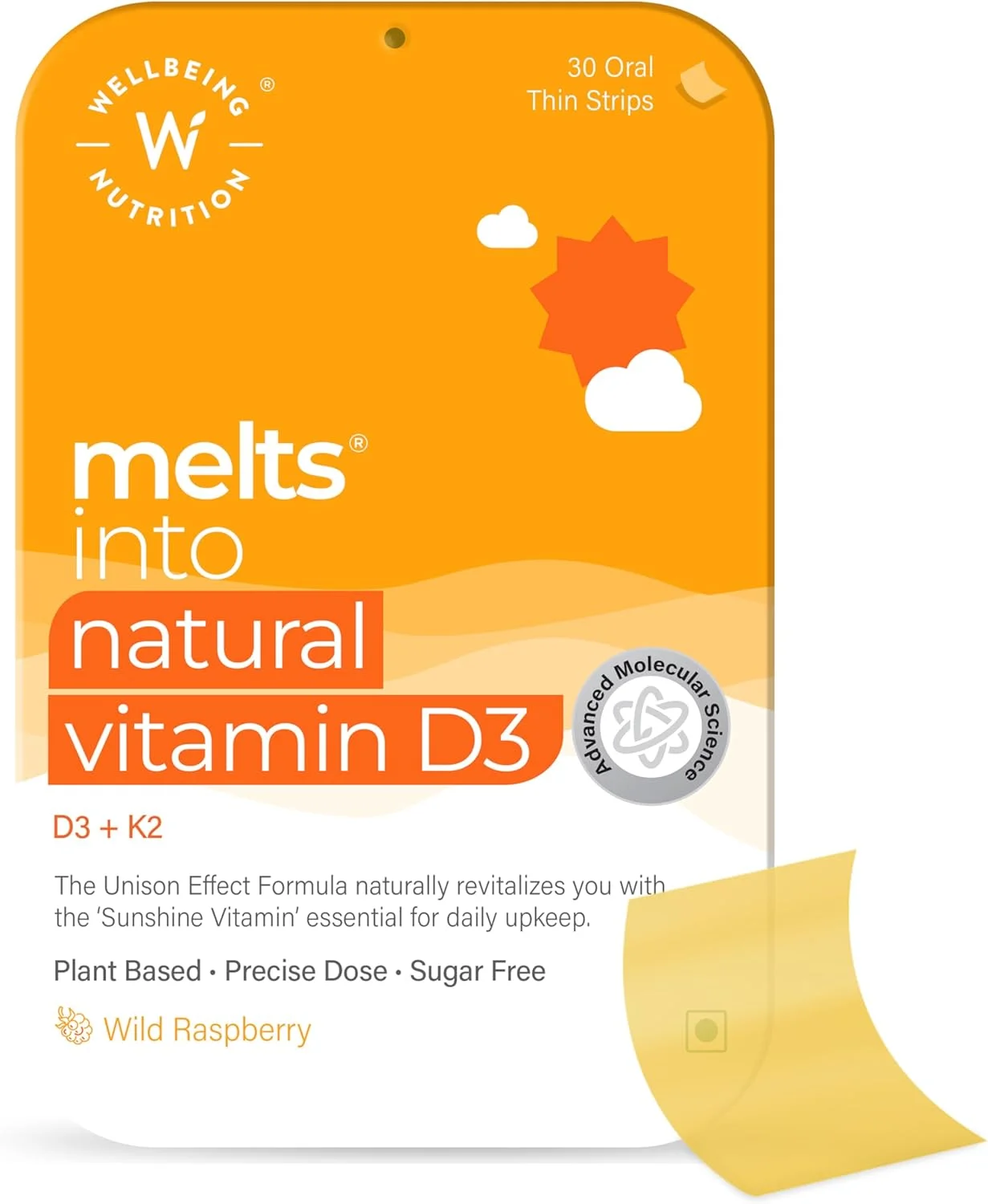 ول بینگ نوتریشن D3 + K2 همراه با روغن نارگیل بکر ارگانیک و آستاگزانتین (30 عدد استریپ خوراکی)