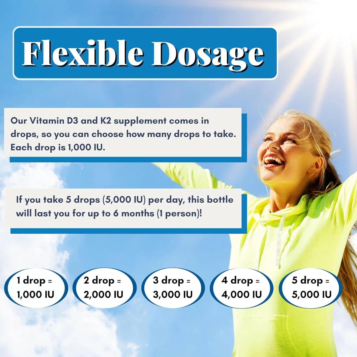 ولوی 2 بطری ویتامین D3 K2 مایع 5000 واحد بین المللی با روغن MCT - مکمل ویتامین D وگان برای افزایش سطح انرژی و سیستم ایمنی، بدون طعم، بدون بو، بدون سویا، بدون گلوتن، غیر GMO ولوی 2 بطری ویتامین D3 K2 مایع 5000 واحد بین المللی با روغن MCT - مکمل ویتامین D وگان برای افزایش سطح انرژی و سیستم ایمنی، بدون طعم، بدون بو، بدون سویا، بدون گلوتن، غیر GMO