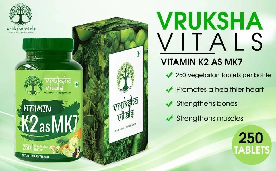 ورکشا ویتالز ویتامین K2 به شکل MK7، 55 میکروگرم در هر قرص - 250 قرص - مکمل گیاهی ویتامین K کپسول/قرص