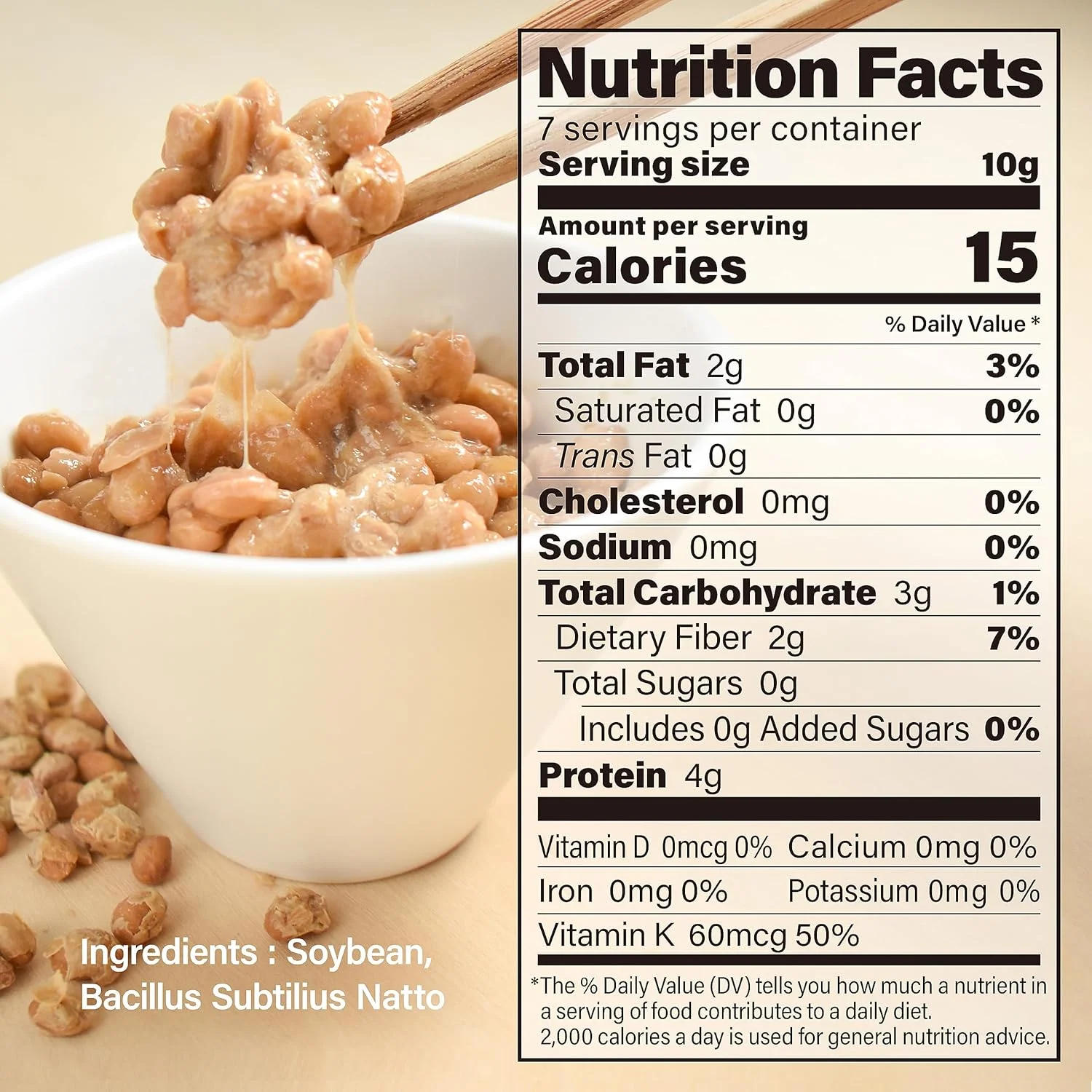 ناتو سویای تخمیر شده ژاپنی YAMASAN KYOTO UJI، دانه های ناتو خشک شده انجمادی، سوپرفود پروبیوتیک و پری بیوتیک ژاپنی - ویتامین K، سدیم کم، غیر GMO، وگان، ساخت ژاپن 70 گرم (2.4 اونس) ناتو سویای تخمیر شده ژاپنی YAMASAN KYOTO UJI، دانه های ناتو خشک شده انجمادی، سوپرفود پروبیوتیک و پری بیوتیک ژاپنی - ویتامین K، سدیم کم، غیر GMO، وگان، ساخت ژاپن 70 گرم (2.4 اونس)