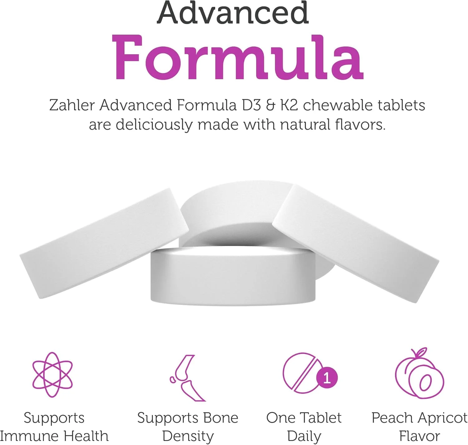 زاهلر - مکمل جویدنی ویتامین D3 و K2 (90 عدد) - ویتامین K2 D3 کوشر تایید شده 5000 IU قرص جویدنی خوشمزه - ویتامین D و K2 برای جذب کلسیم، تراکم استخوان و حمایت از سیستم ایمنی زاهلر - مکمل جویدنی ویتامین D3 و K2 (90 عدد) - ویتامین K2 D3 کوشر تایید شده 5000 IU قرص جویدنی خوشمزه - ویتامین D و K2 برای جذب کلسیم، تراکم استخوان و حمایت از سیستم ایمنی