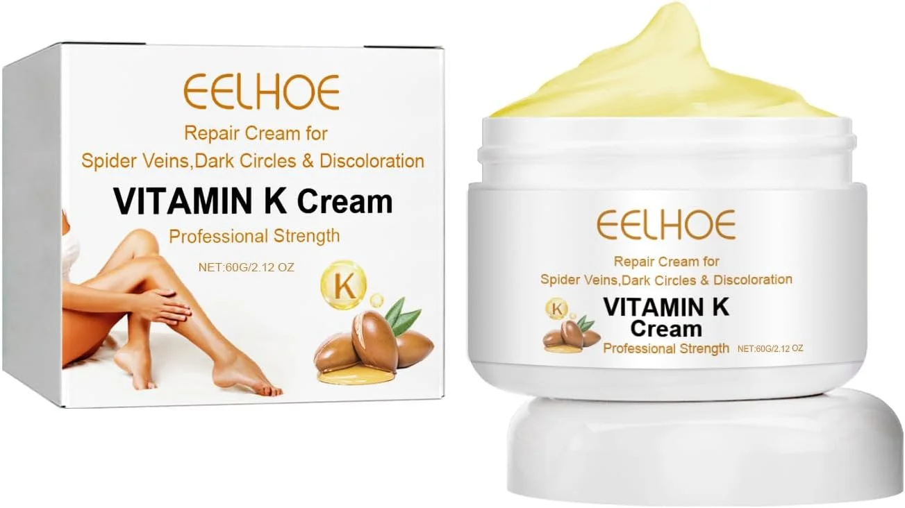 کرم معجزه آسای رگ های واریسی حاوی ویتامین K، درمان تسکین دهنده رگ ها برای پاها و صورت، کاهش دهنده ظاهر رگ های واریسی و عنکبوتی، صاف کننده پوست (2 عدد)