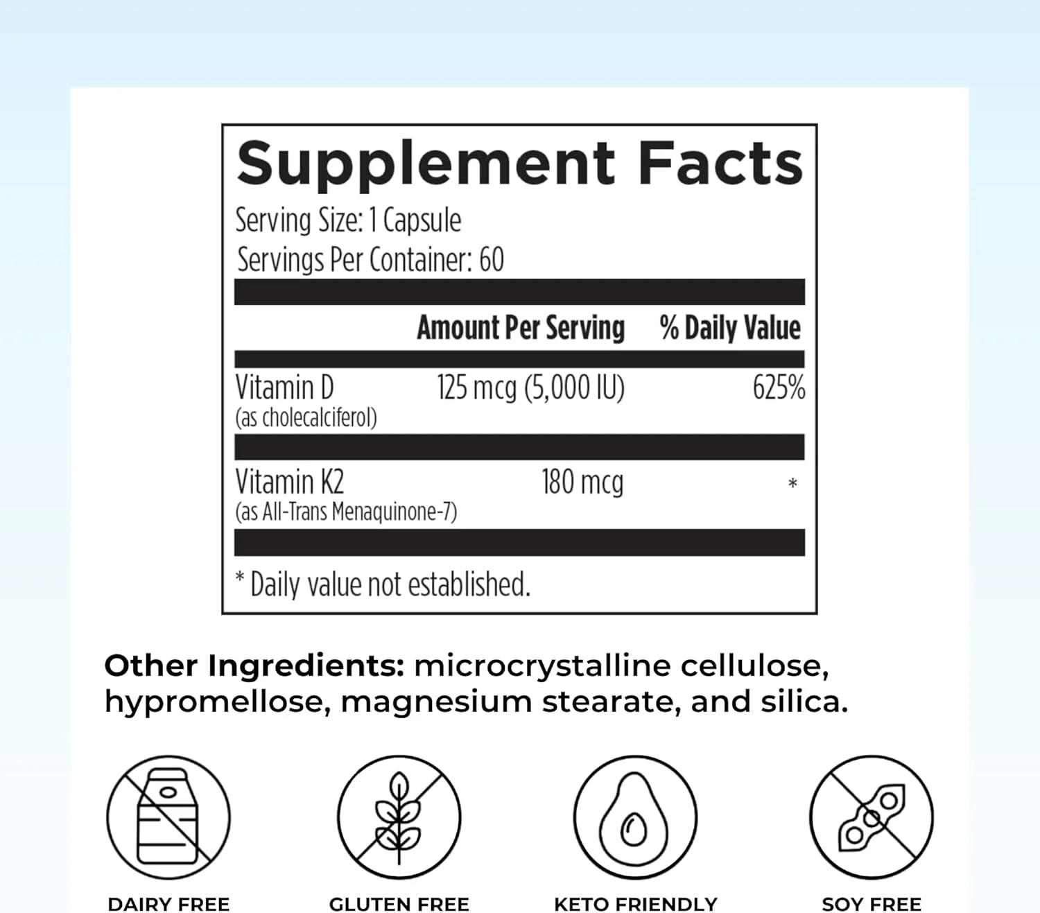 مکمل ویتامین D3 + K Shine On Reignite Wellness - 5000 واحد بین المللی ویتامین D، 550 میکروگرم ویتامین K - تقویت سلامت استخوان + پشتیبانی از سیستم ایمنی (60 کپسول گیاهی) - اثر جی جی ویرجین
