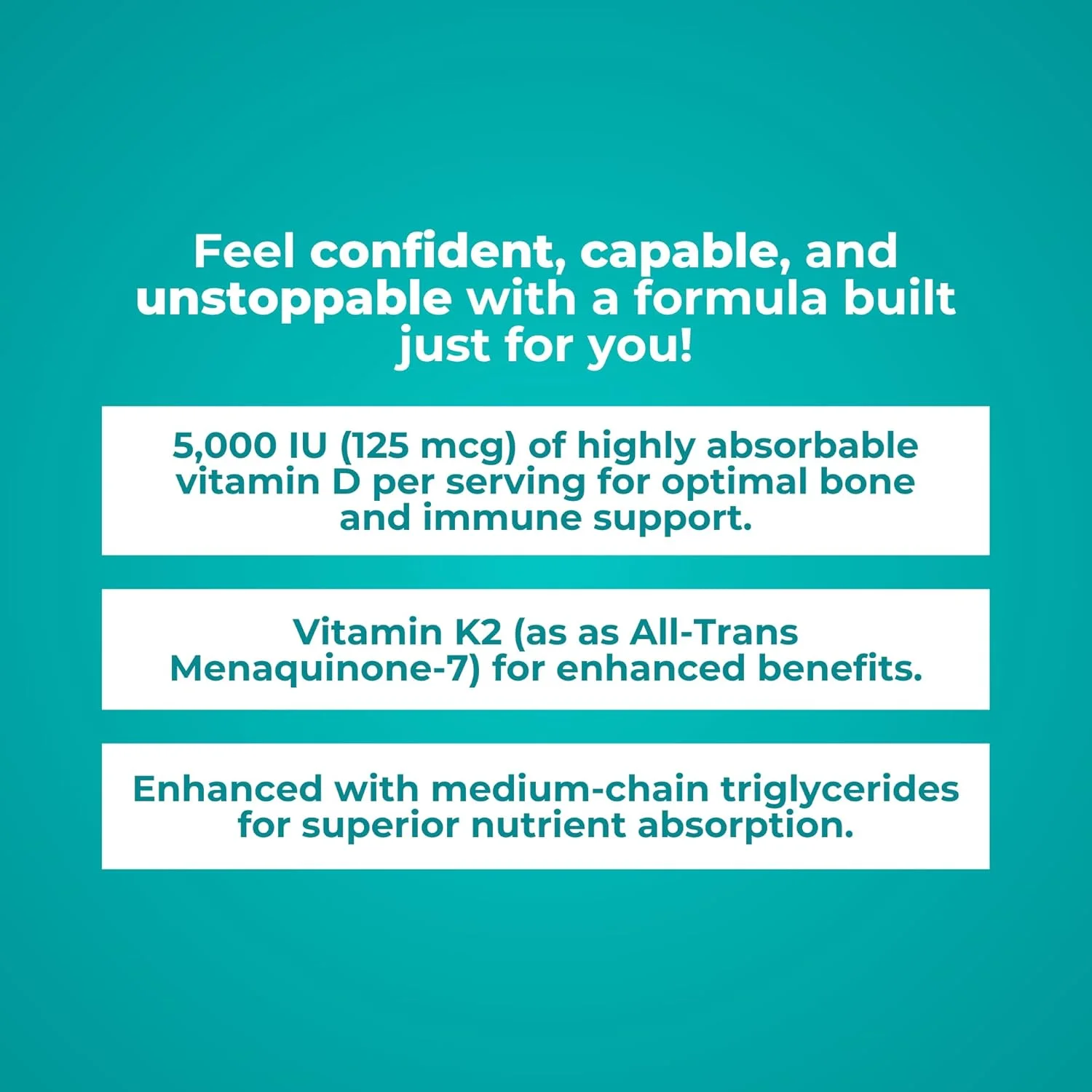 مکمل ویتامین D3 + K Shine On Reignite Wellness - 5000 واحد بین المللی ویتامین D، 550 میکروگرم ویتامین K - تقویت سلامت استخوان + پشتیبانی از سیستم ایمنی (60 کپسول گیاهی) - اثر جی جی ویرجین