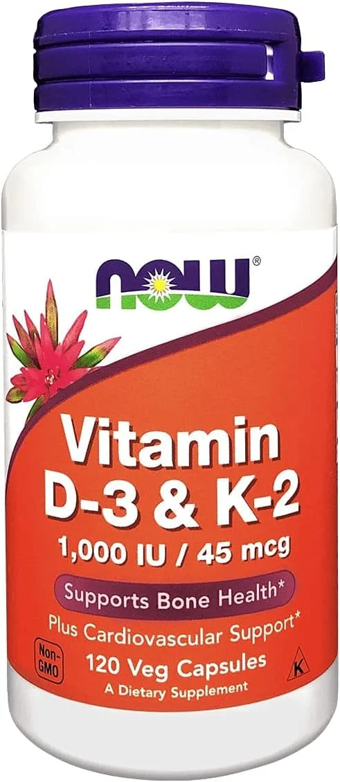 کپسول های گیاهی ویتامین D-3 و K-2 ناو فودز - 120 عددی