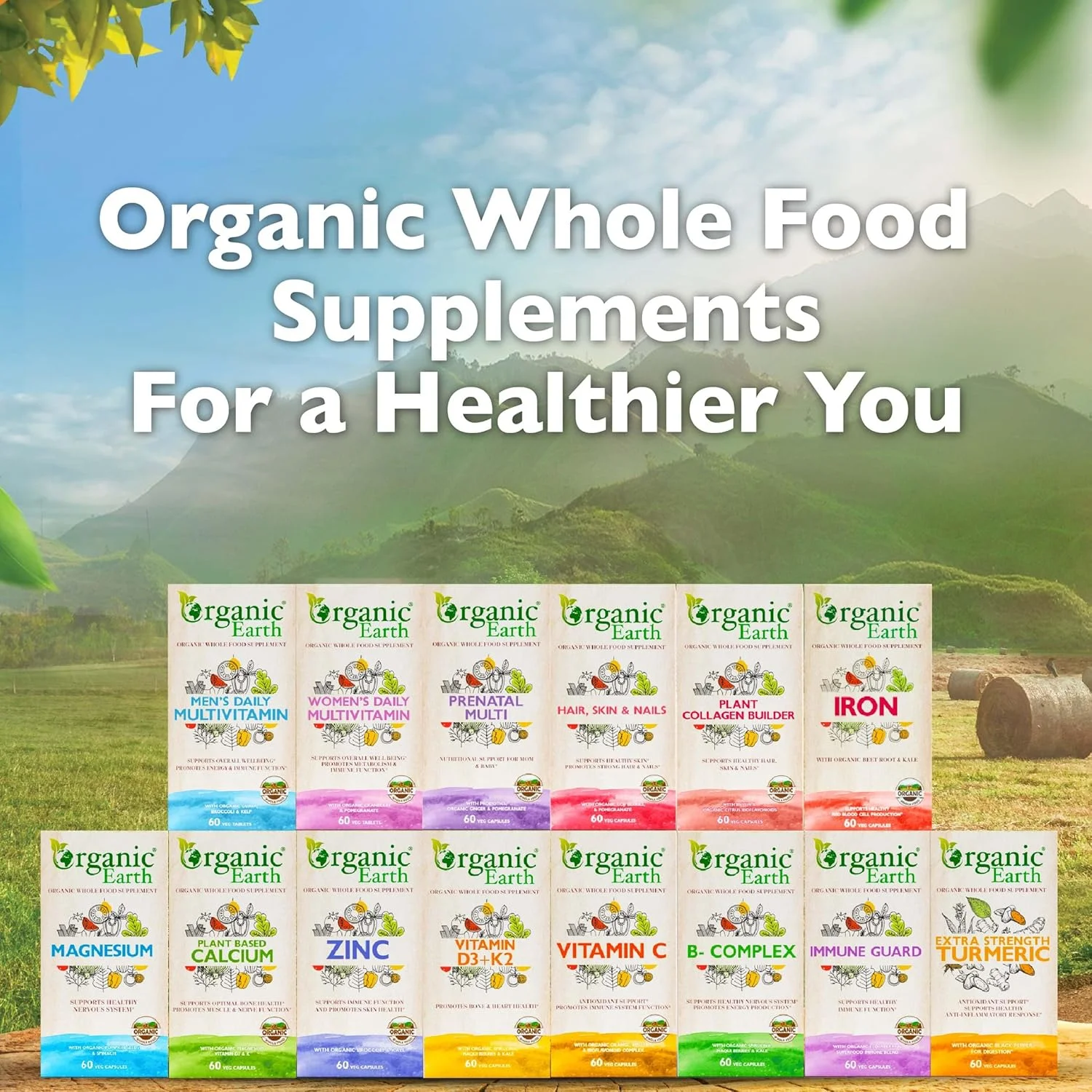 ویتامین D3 + K2 گیاهی ارگانیک Earth | پشتیبانی از سیستم ایمنی سالم | ساخته شده با ترکیبی هم افزایی از D3 از گلسنگ و K2 از ناتو | وگان، بدون گلوتن، تغذیه پاک | 60 کپسول ویتامین D3 + K2 گیاهی ارگانیک Earth | پشتیبانی از سیستم ایمنی سالم | ساخته شده با ترکیبی هم افزایی از D3 از گلسنگ و K2 از ناتو | وگان، بدون گلوتن، تغذیه پاک | 60 کپسول