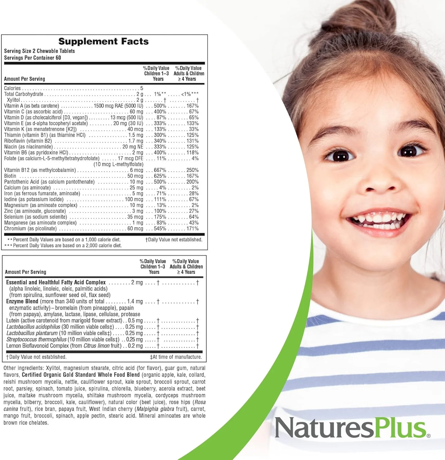 مکمل جویدنی مولتی ویتامین کودکان Nature's Plus Gold، 120 قرص با طعم گیلاس به شکل حیوانات - حاوی ویتامین D3، K2 و پروبیوتیک، بدون شکر مکمل جویدنی مولتی ویتامین کودکان Nature's Plus Gold، 120 قرص با طعم گیلاس به شکل حیوانات - حاوی ویتامین D3، K2 و پروبیوتیک، بدون شکر