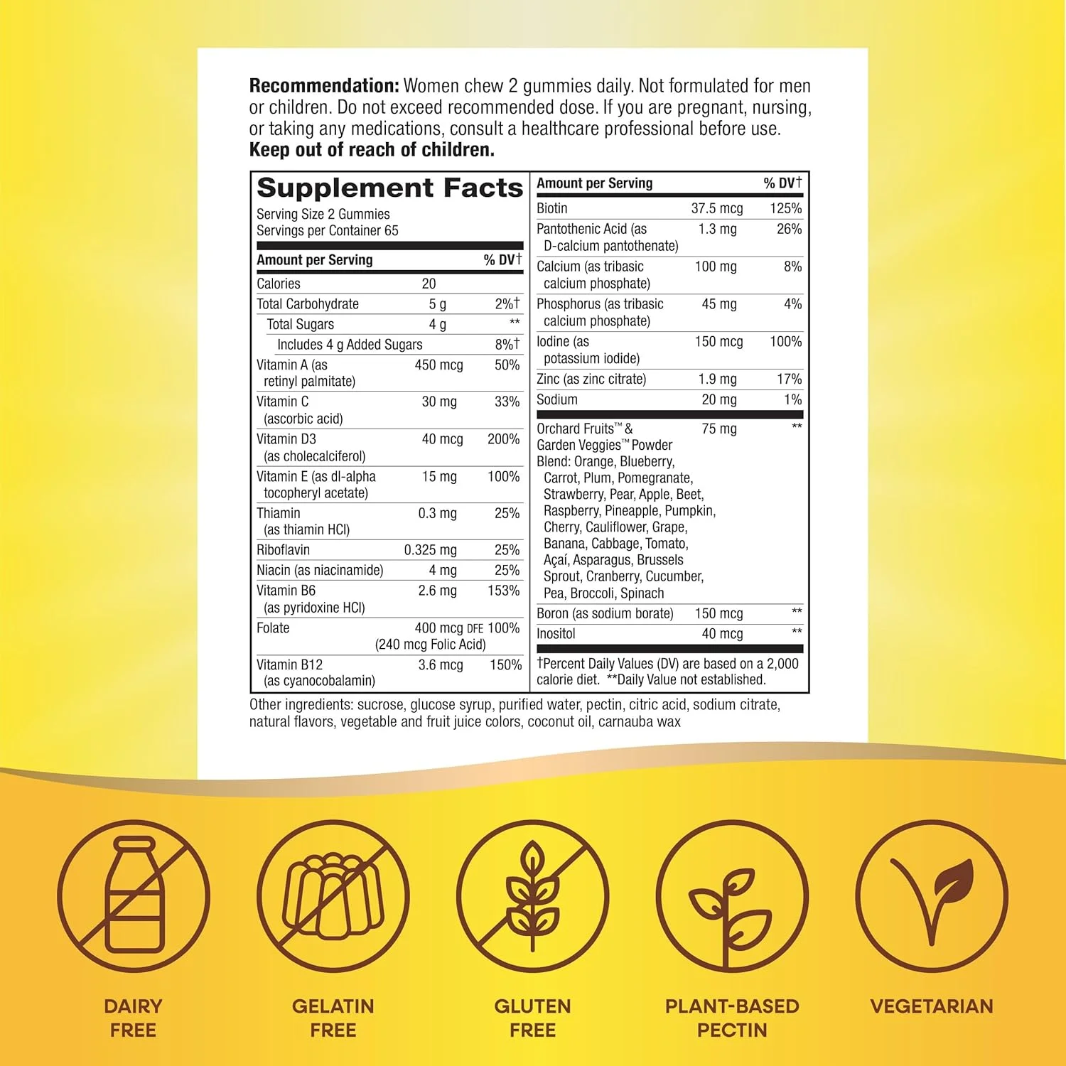 پاستیل مولتی ویتامین و ویتامین های B با طعم توت مخلوط مخصوص بانوان Nature's Way، 130 عدد