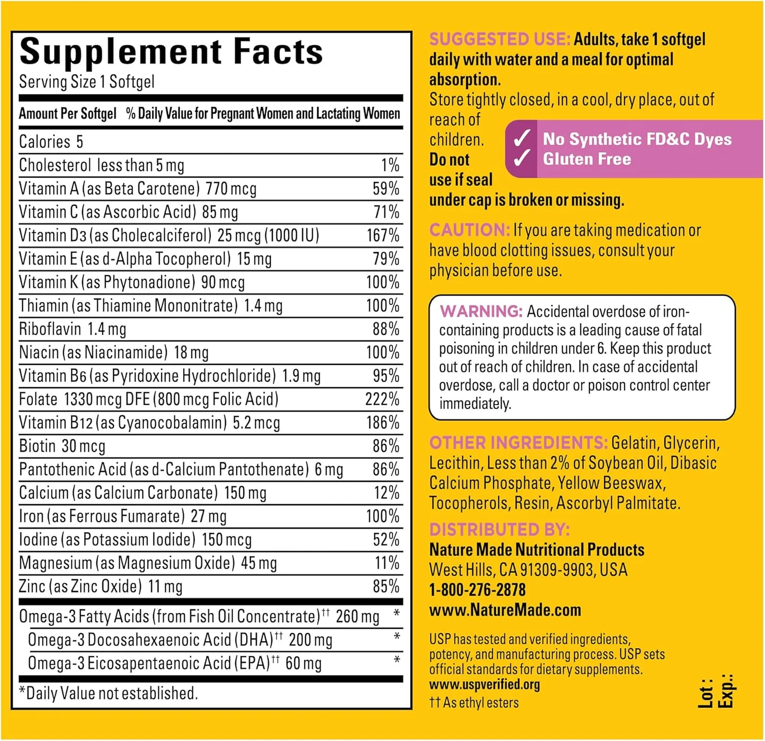 نیچرمید، دوران بارداری، مولتی + 200 میلی گرم DHA، غنی از اسید فولیک، آهن، ید و روی، اندازه بزرگ 90 سافت ژل نیچرمید، دوران بارداری، مولتی + 200 میلی گرم DHA، غنی از اسید فولیک، آهن، ید و روی، اندازه بزرگ 90 سافت ژل