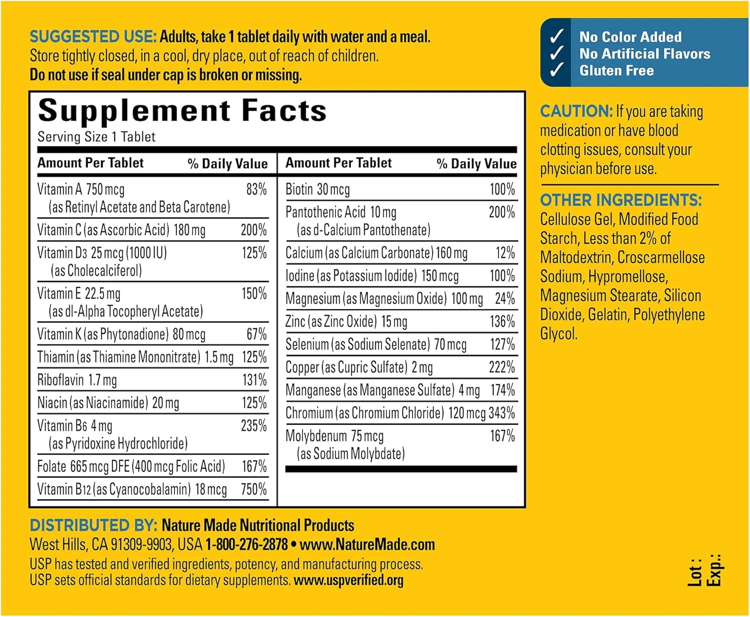 قرص های ویتامین مردانه Nature Made برای پشتیبانی تغذیه روزانه - 90 عدد مولتی قرص های ویتامین مردانه Nature Made برای پشتیبانی تغذیه روزانه - 90 عدد مولتی